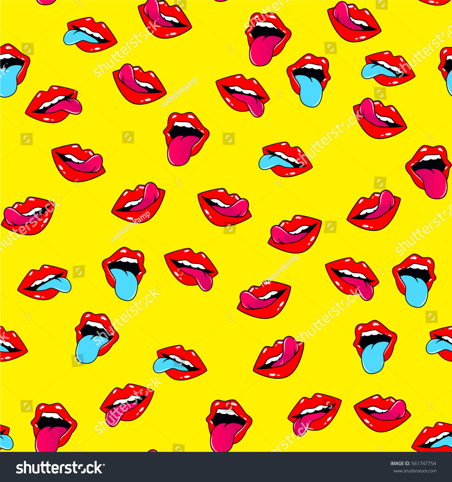 Female Lips Mouth Kiss Smile Tongue Stock Vector Royalty Free