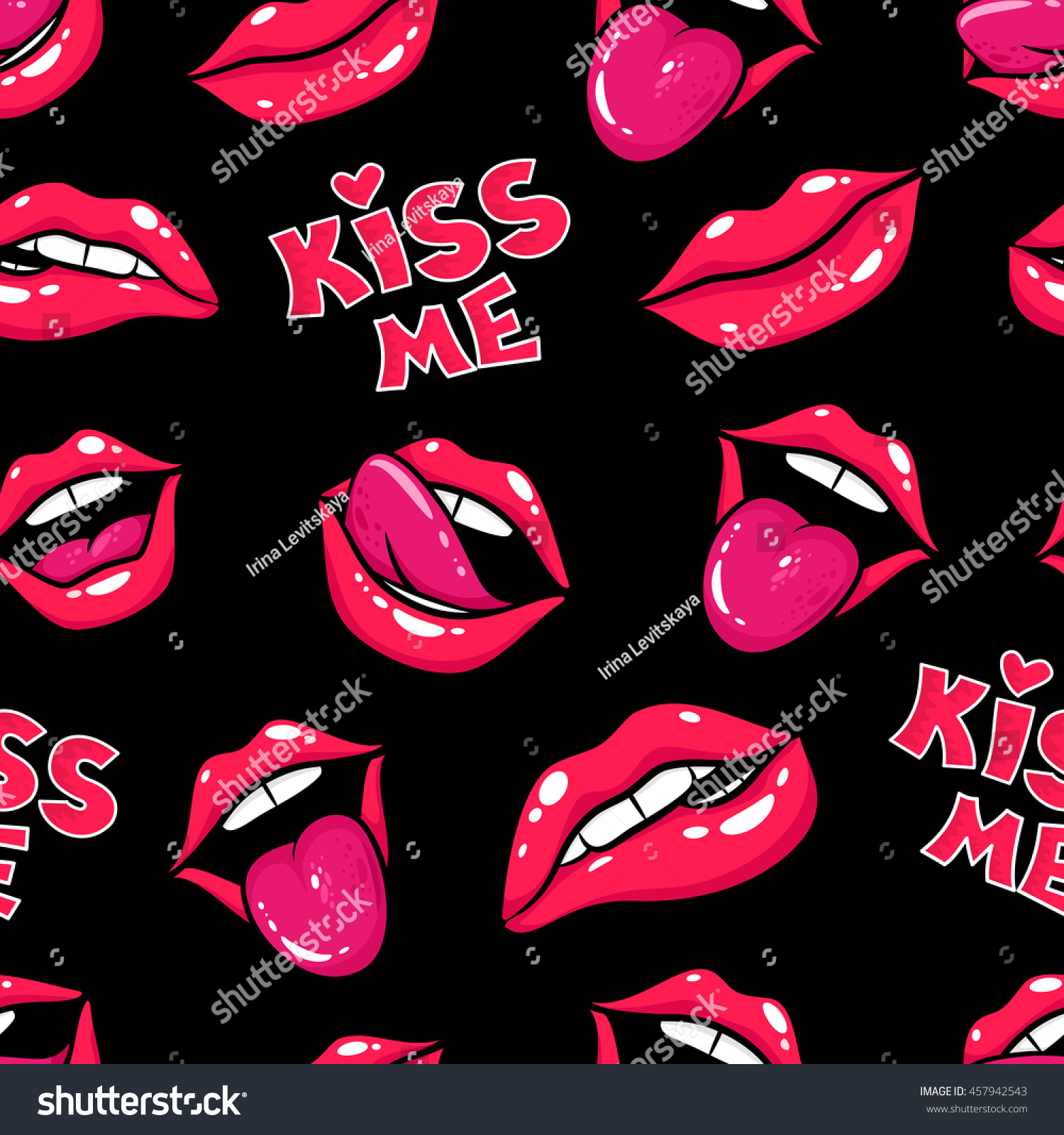 Female Lips Mouth Kiss Smile Tongue Stock Vector Royalty Free