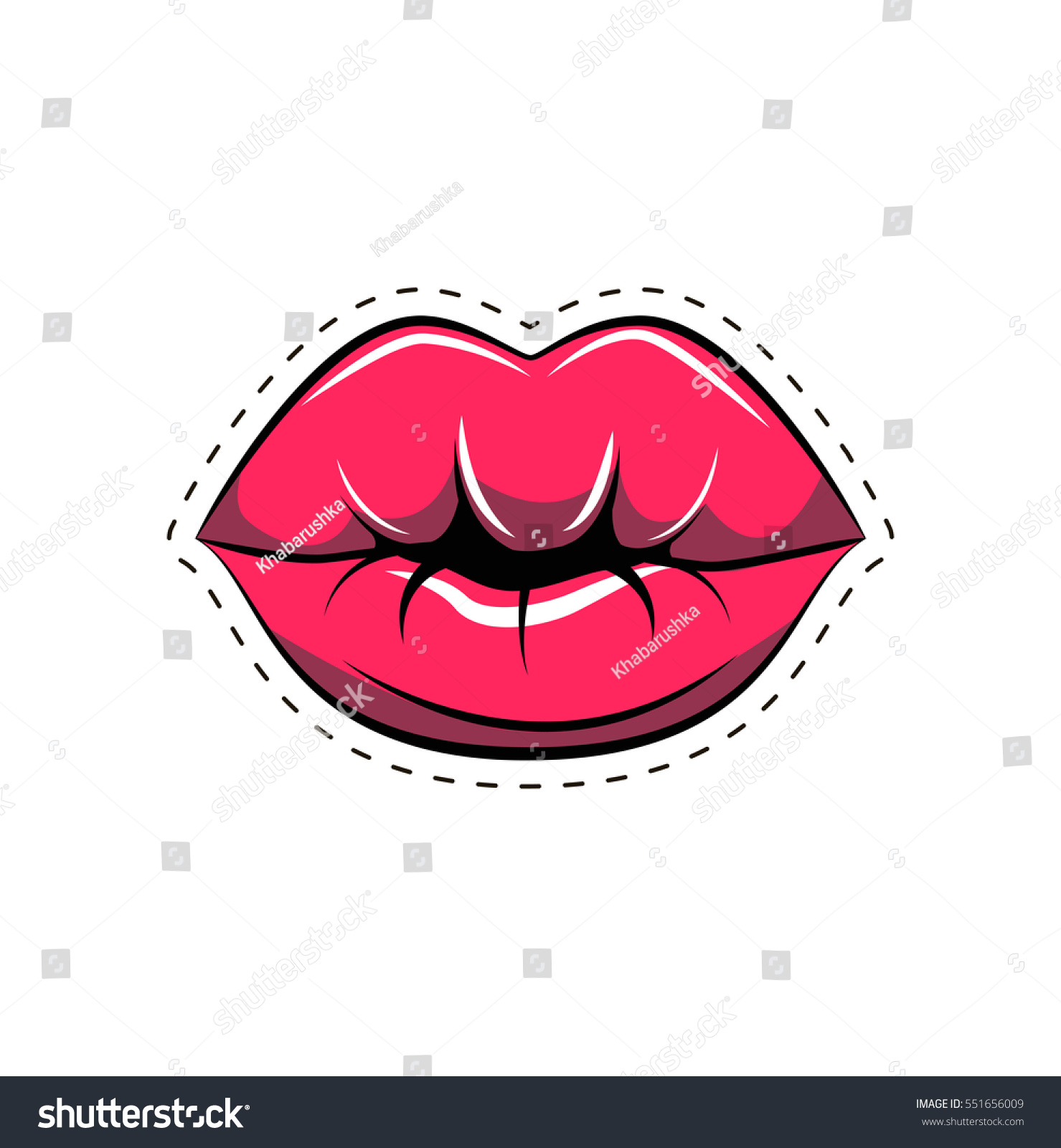 Female Lips Mouth Kiss Smile Tongue Stock Vector Royalty Free