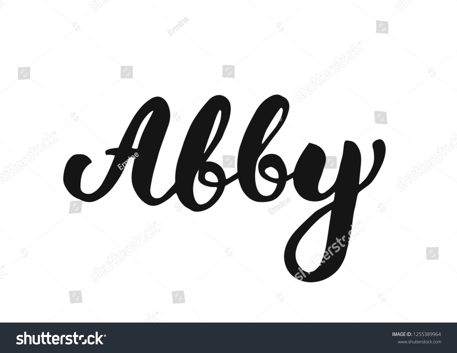 female-name-abby-handwritten-lettering-black