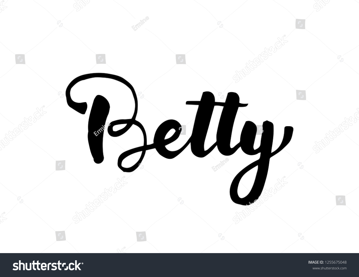 Female Name Betty Handwritten Lettering Black Stock Vector (Royalty ...