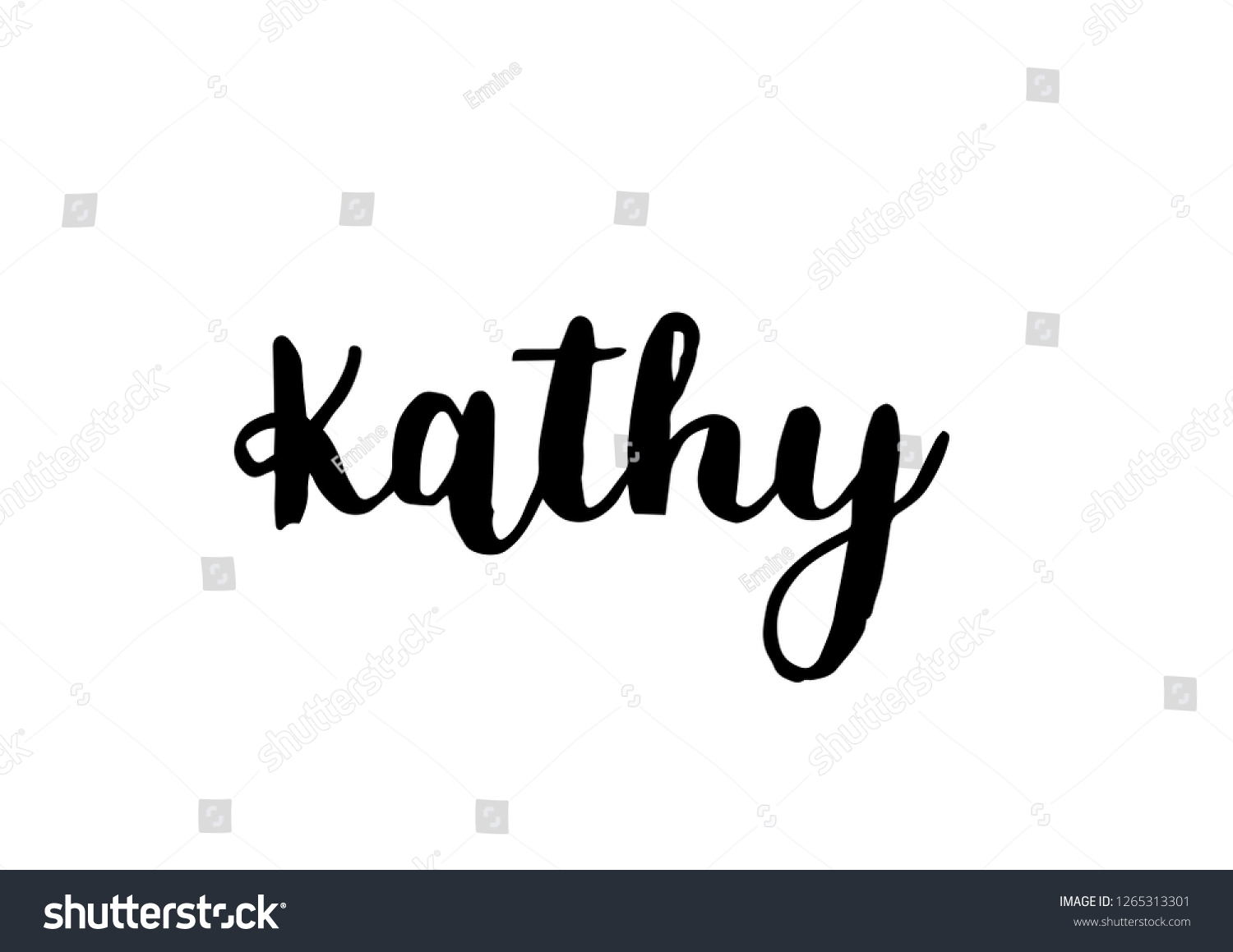 Female Name Kathy Handwritten Lettering Black female-name-kathy-handwritten-lettering-black