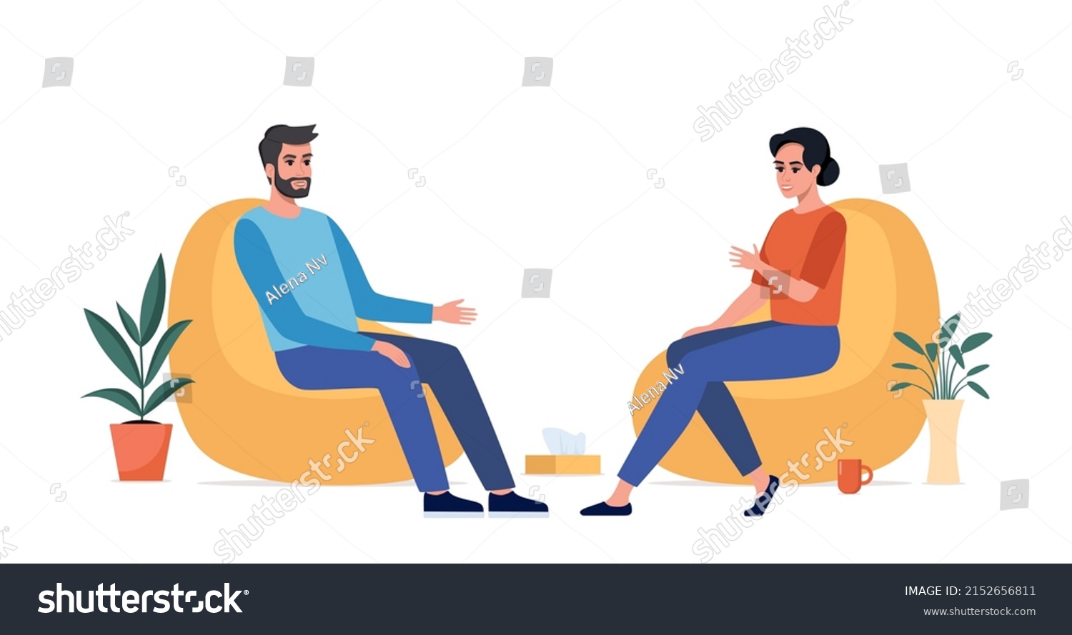 Female Psychotherapist Has Individual Session Her Stock Vector Royalty Free 2152656811 6705