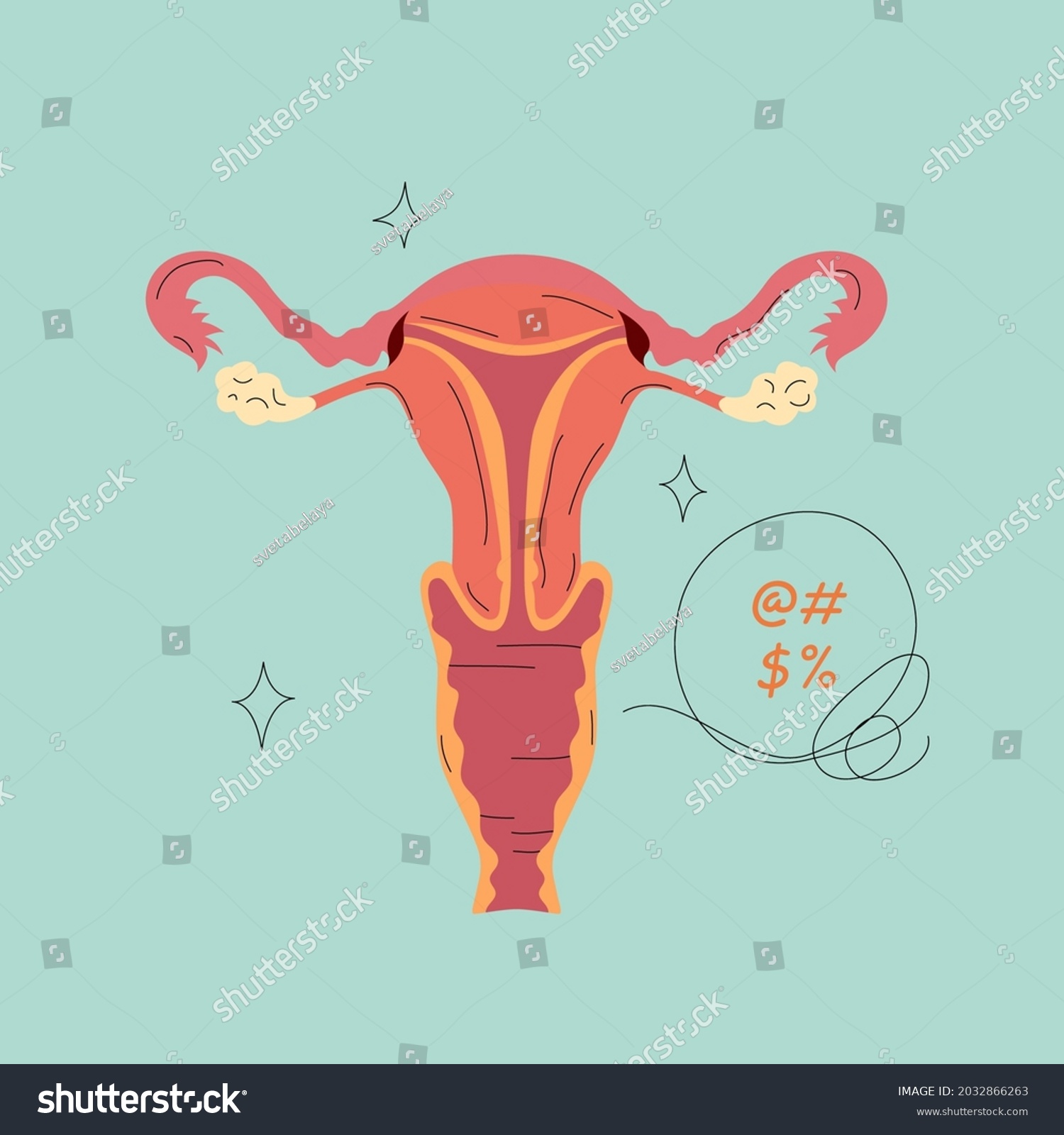 Modern Flat Line Female Reproductive System Stock Vector Hot Sex Picture 4523