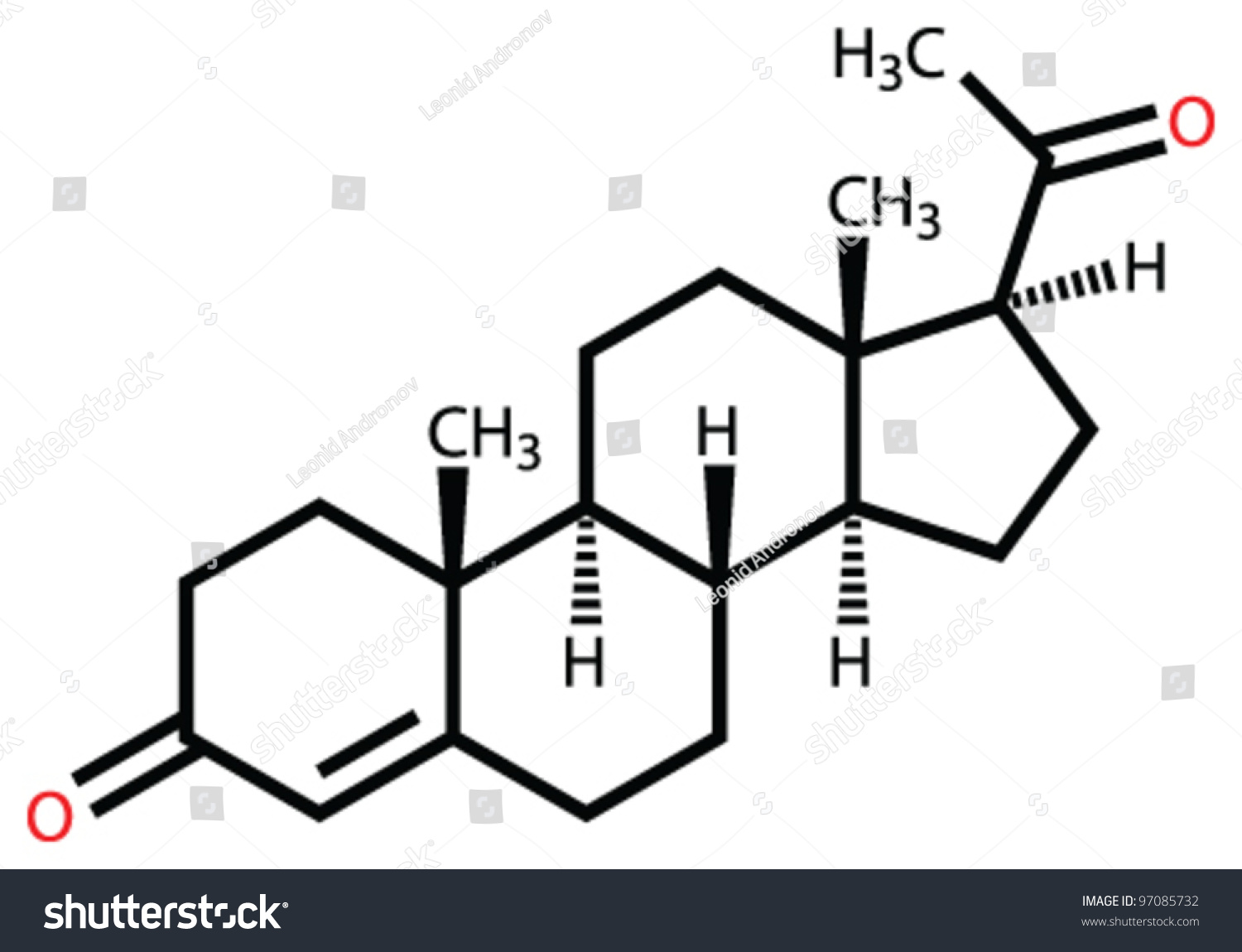 Female Sex Hormone Progesterone Structural Formula Vector De Stock Libre De Regalías 97085732 2488