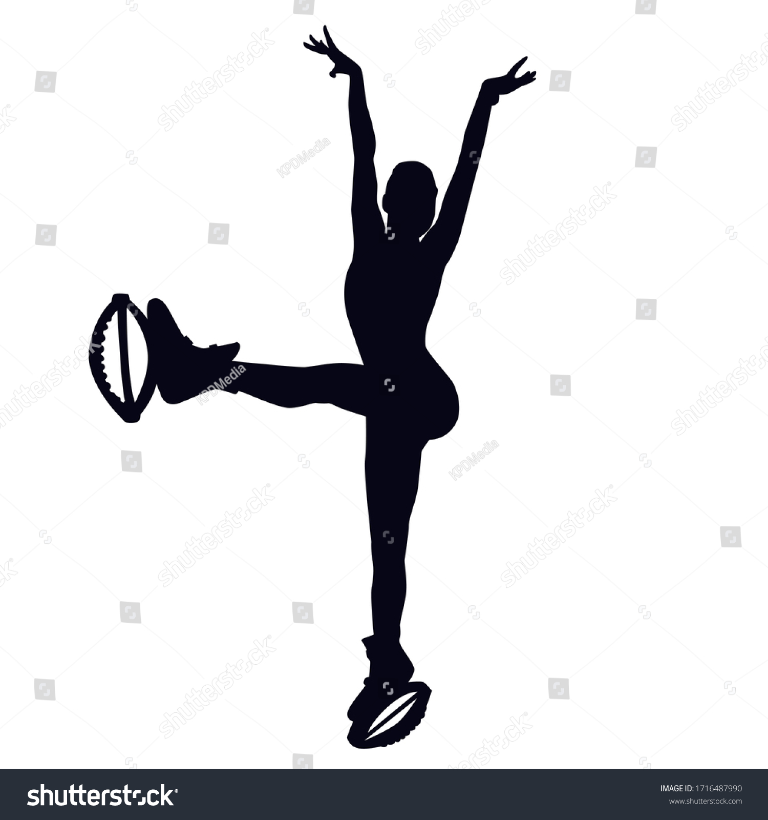 Female Silhouette Doing Leg Swing 
