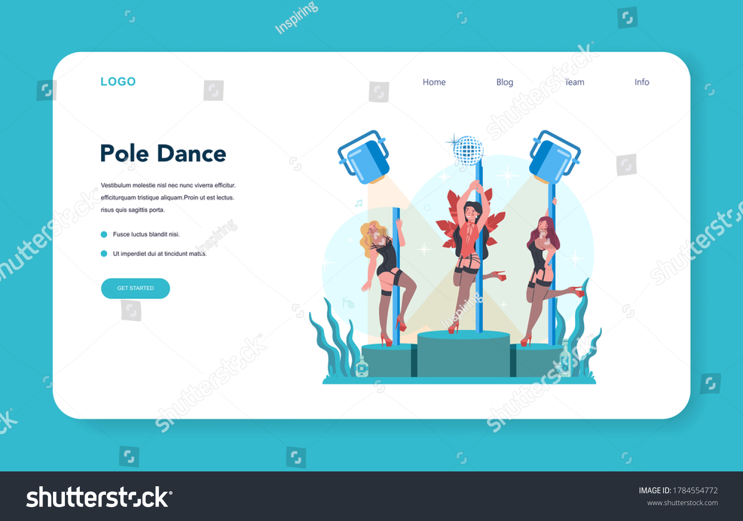 Female Stripper Web Banner Landing Page Stock Vector Royalty Free 1784554772 Shutterstock