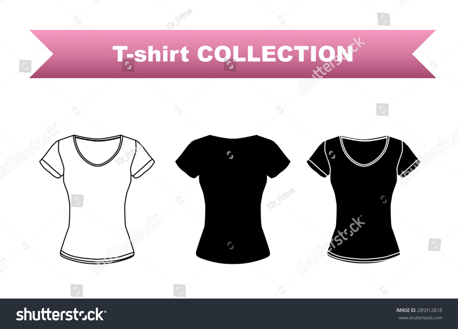 Download Female Tshirt Icon Collection Outline Silhouette Stock ...
