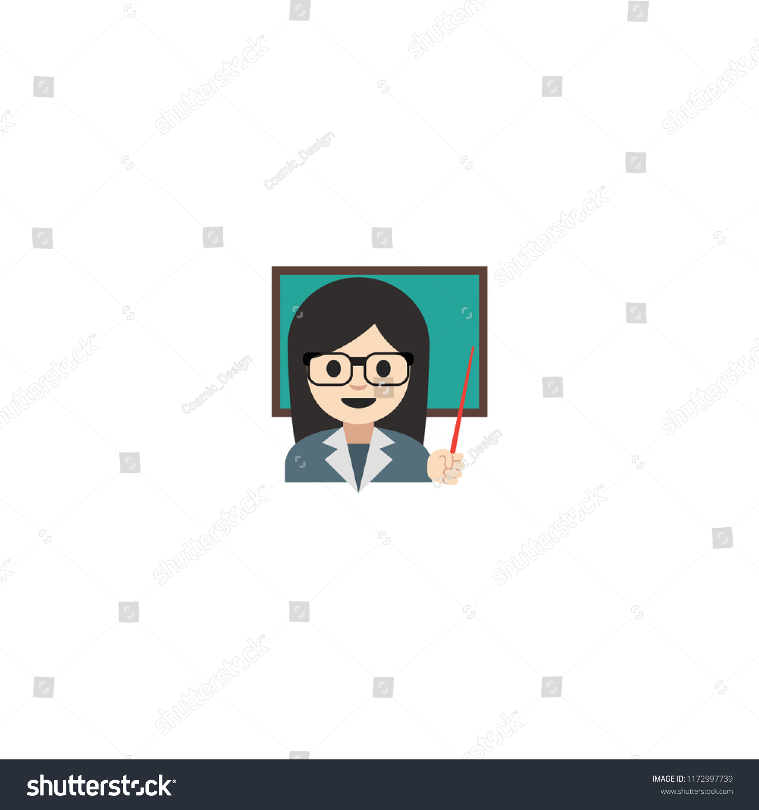 Female Teacher Vector Flat Illustration Stock Vector (Royalty Free ...