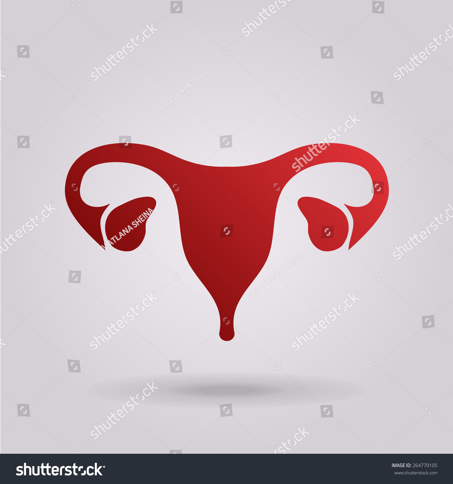 Female Uterus Icon Stock Vector 264770105 : Shutterstock