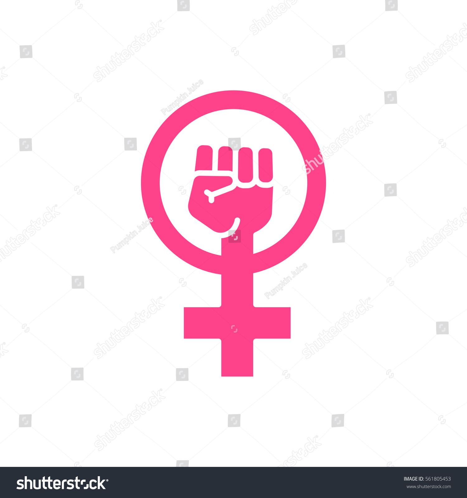 Female Woman Feminism Protest Hand Icon Stock Vector 561805453