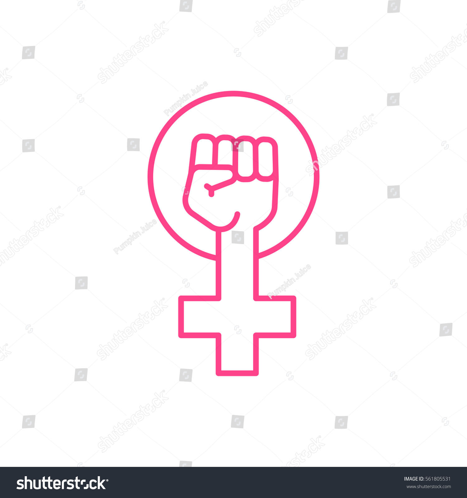 Female Woman Feminism Protest Hand Icon Stock Vector 561805531