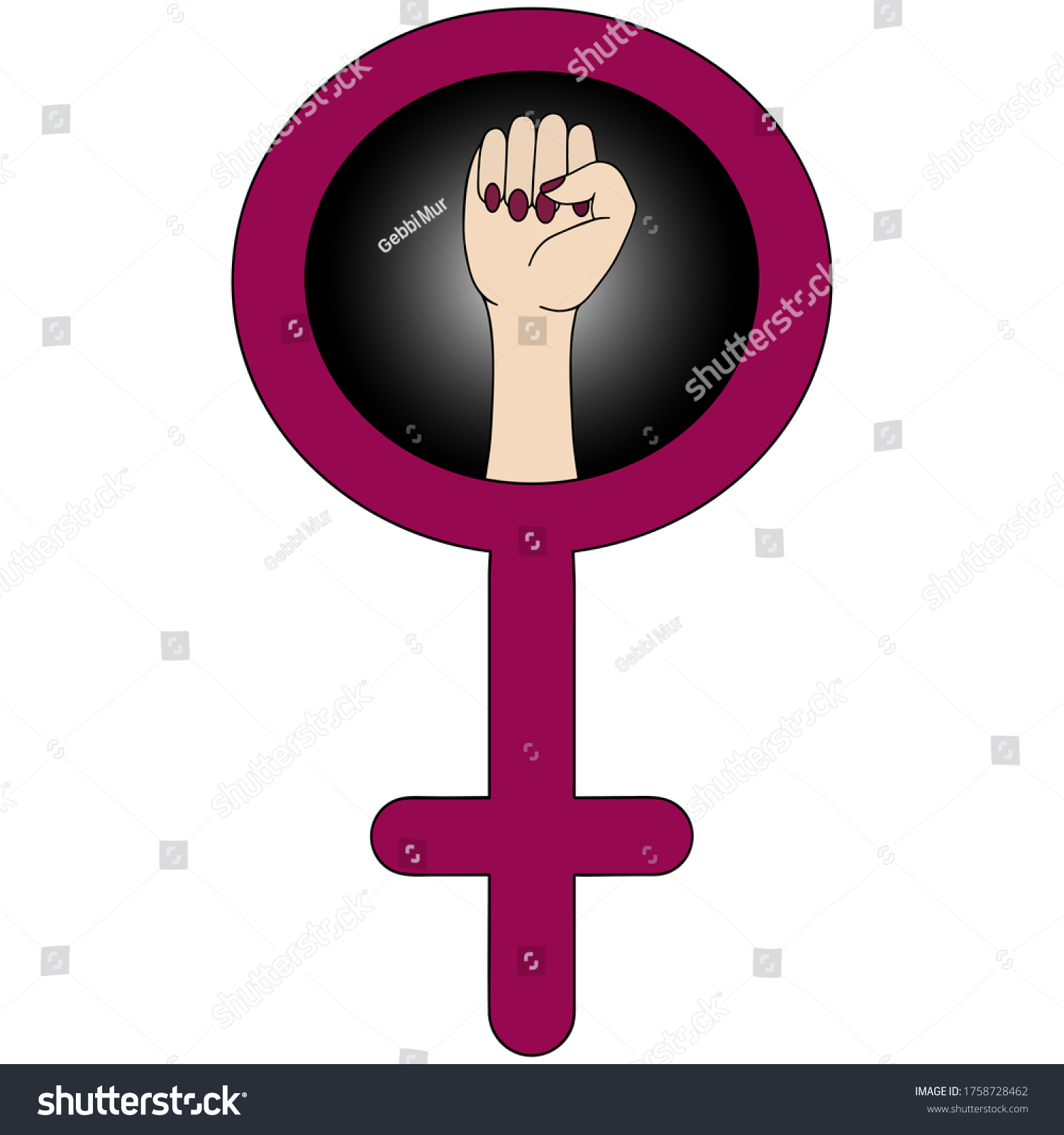 Feminine Hands Symbol Feminist Movement Clenched Stock Vector Royalty Free 1758728462 9349