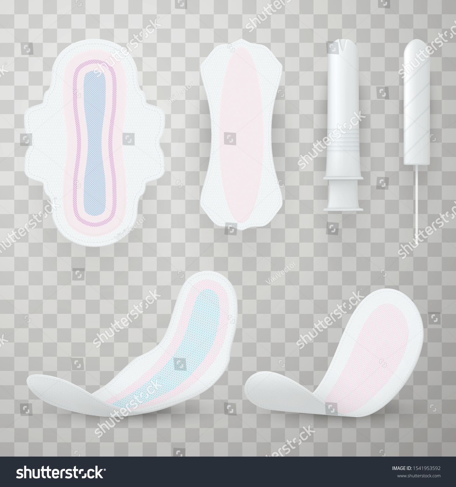 Feminine Hygiene Products Realistic Vector Illustrations Stock Vector Royalty Free 1541953592 9620