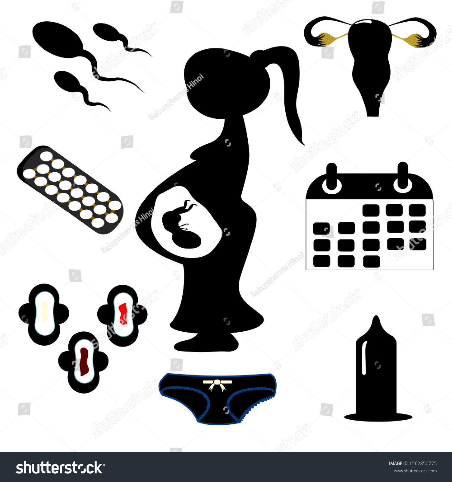 Feminine Hygiene Set Menstrual Uterus Tampon Stock Vector Royalty Free 1562850775 2445