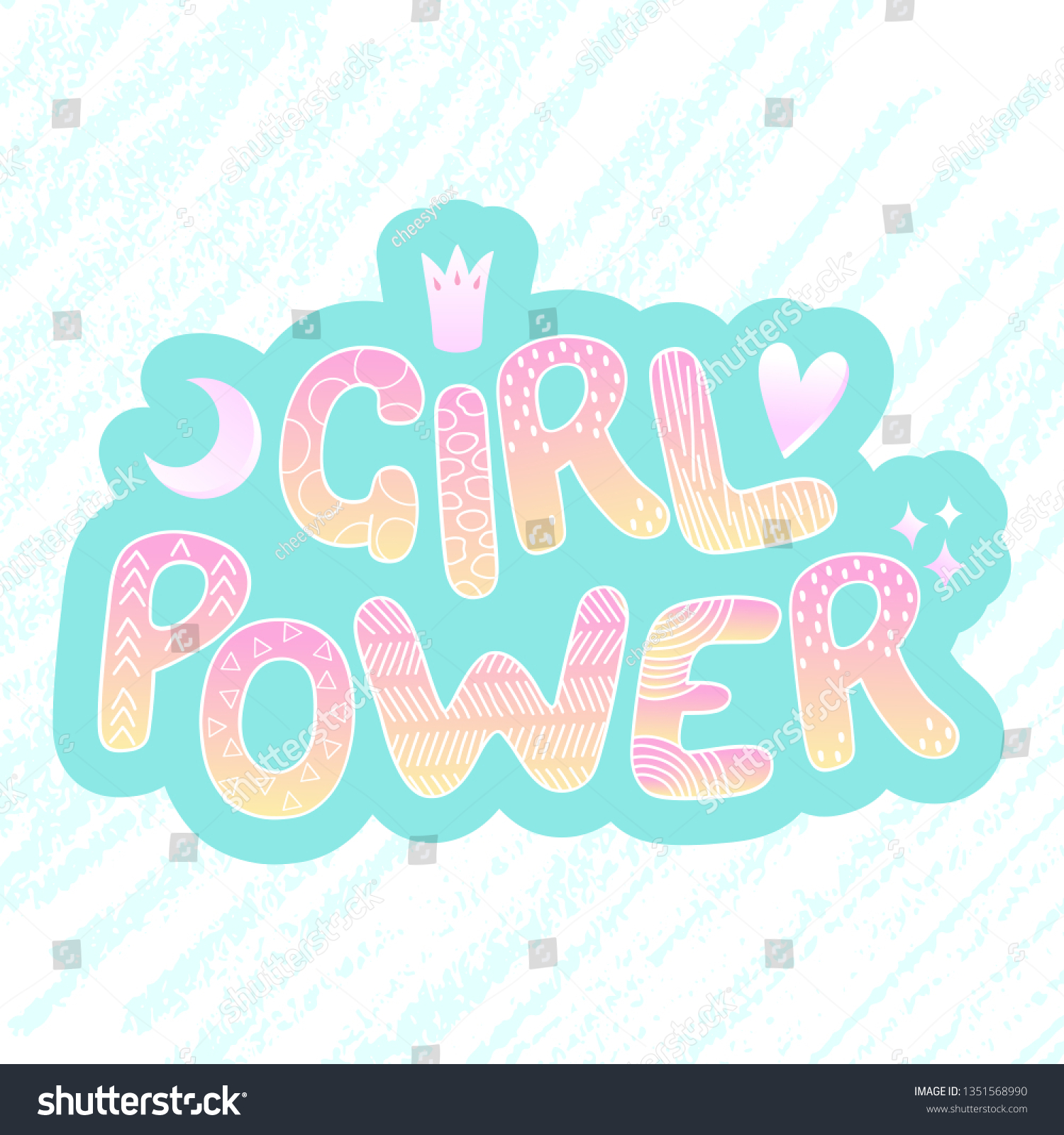 Feminism Slogan Hand Drawn Lettering Girl Stock Vector Royalty Free 1351568990 