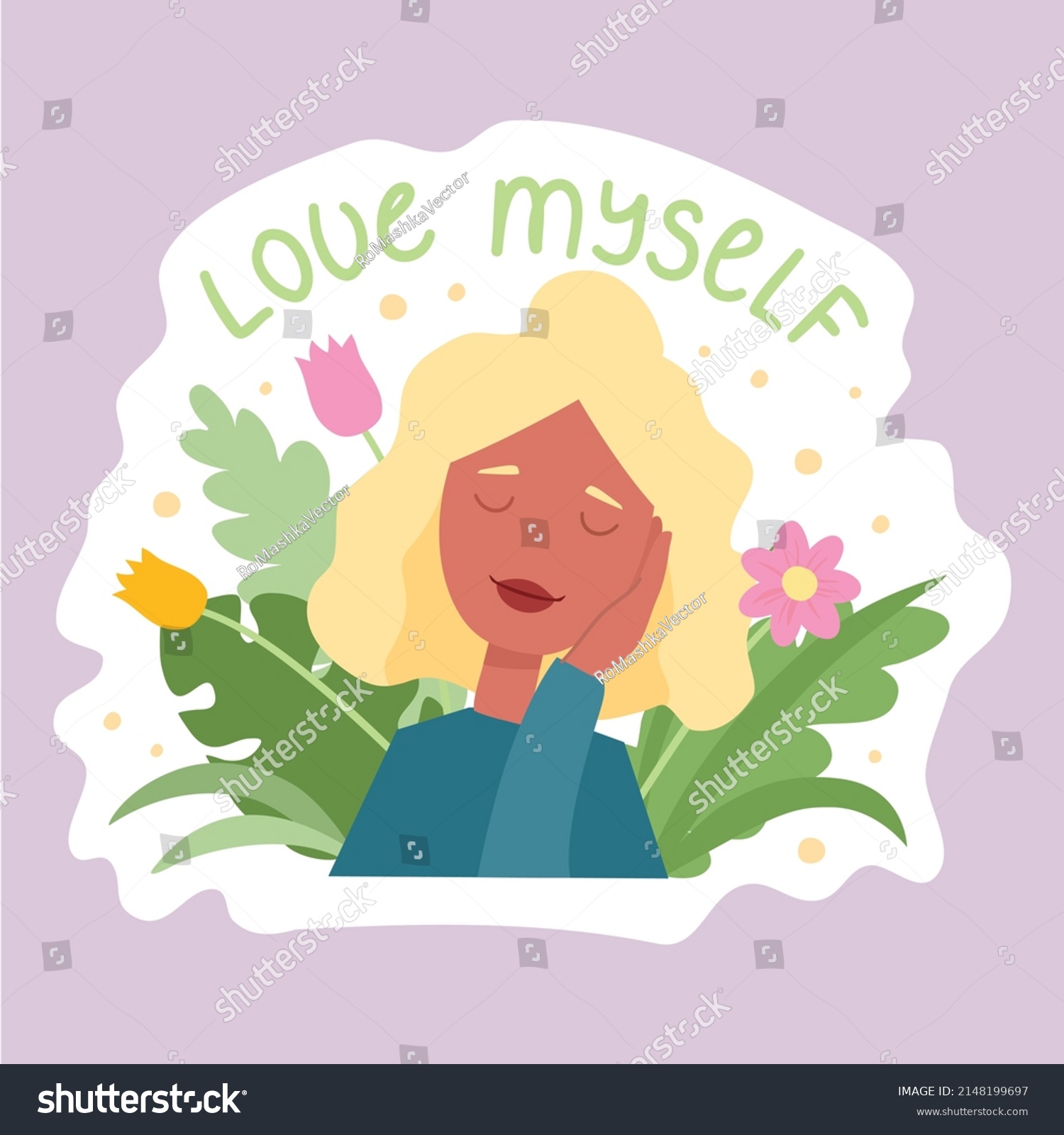 Feminist Body Positive Vector Sticker Love Stock Vector (Royalty Free ...