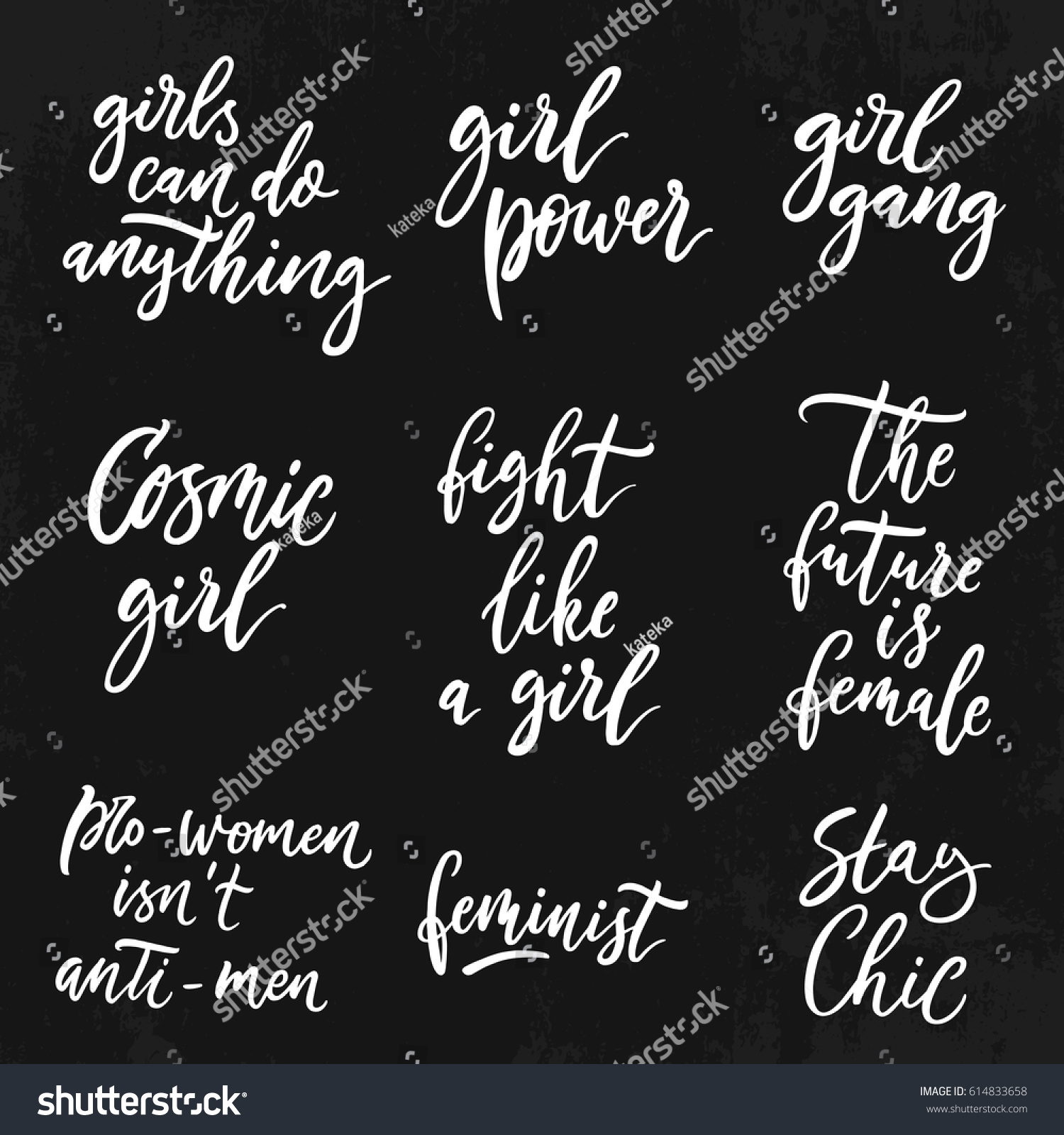 Inspirational Slogans Best Feminist Quotes Set Woman Motivational Signs Stock Vector Inspirational Slogans Pleasing Feminist Quotes Set Woman Motivational Signs Stock Vector