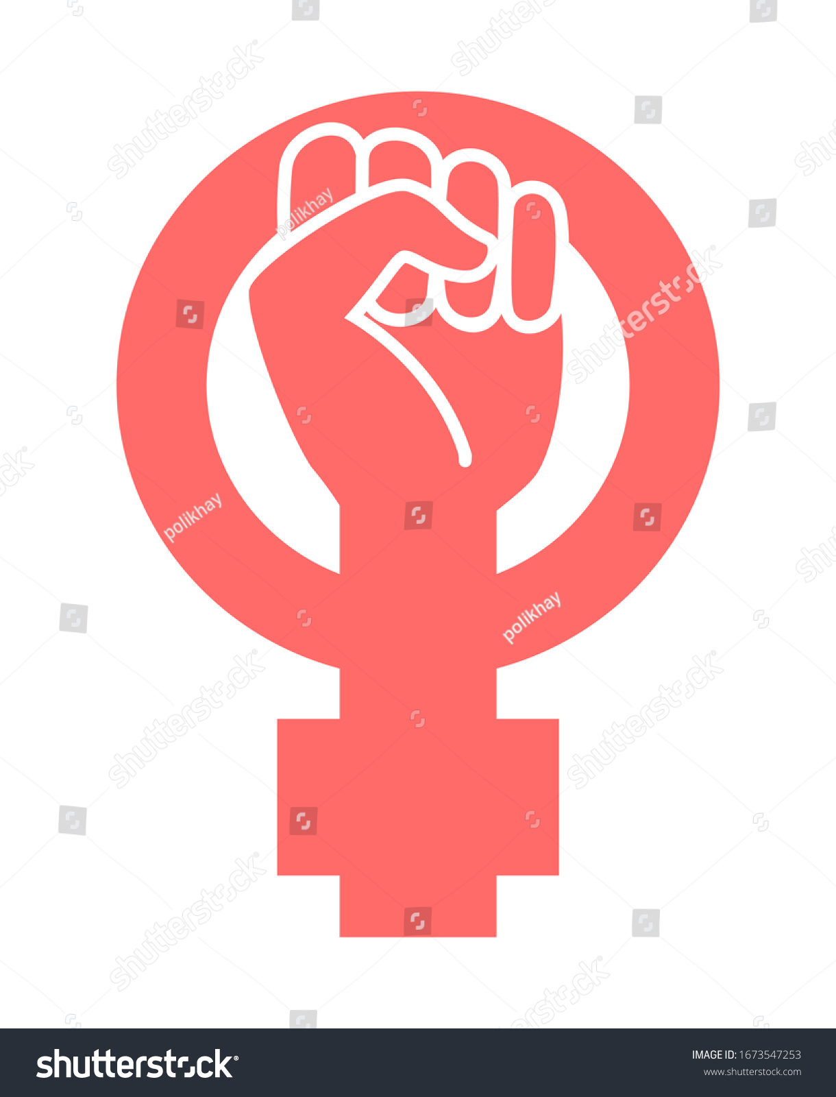 Feminist Sign Womans Fist Protest Symbol Stock Vector Royalty Free 1673547253 3886