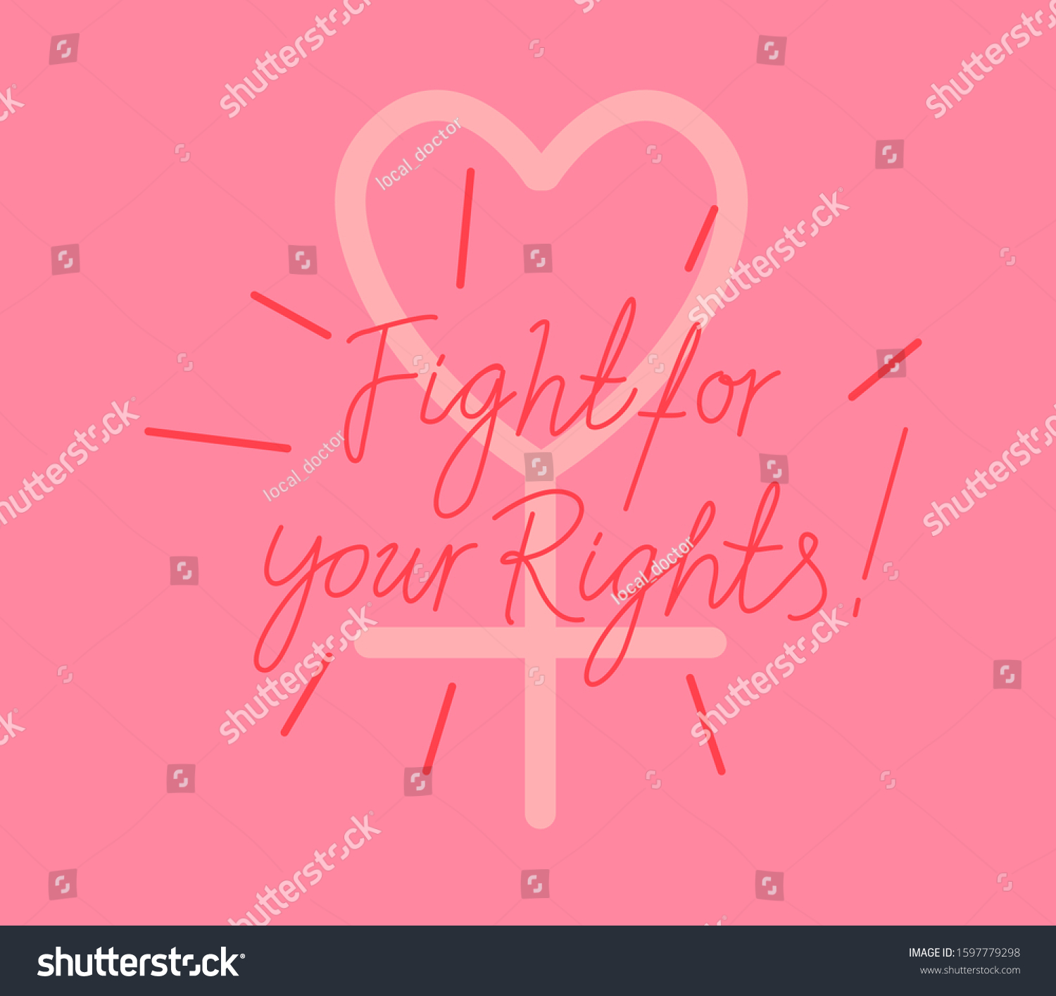 Feminist Slogan Simple Line Art Style Stock Vector Royalty Free