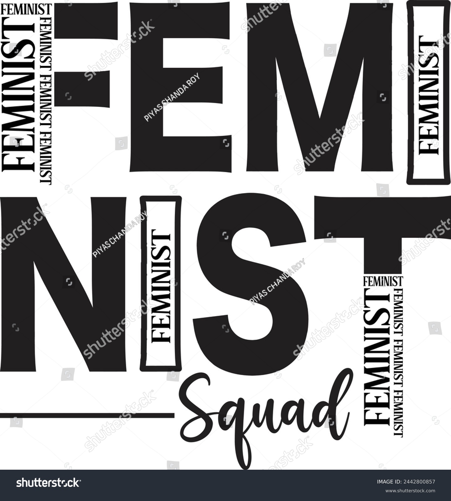 SVG of Feminist squad, girls woman, girl, women, girl shirt, girls shirt, cute girls, blessed, gifted svg