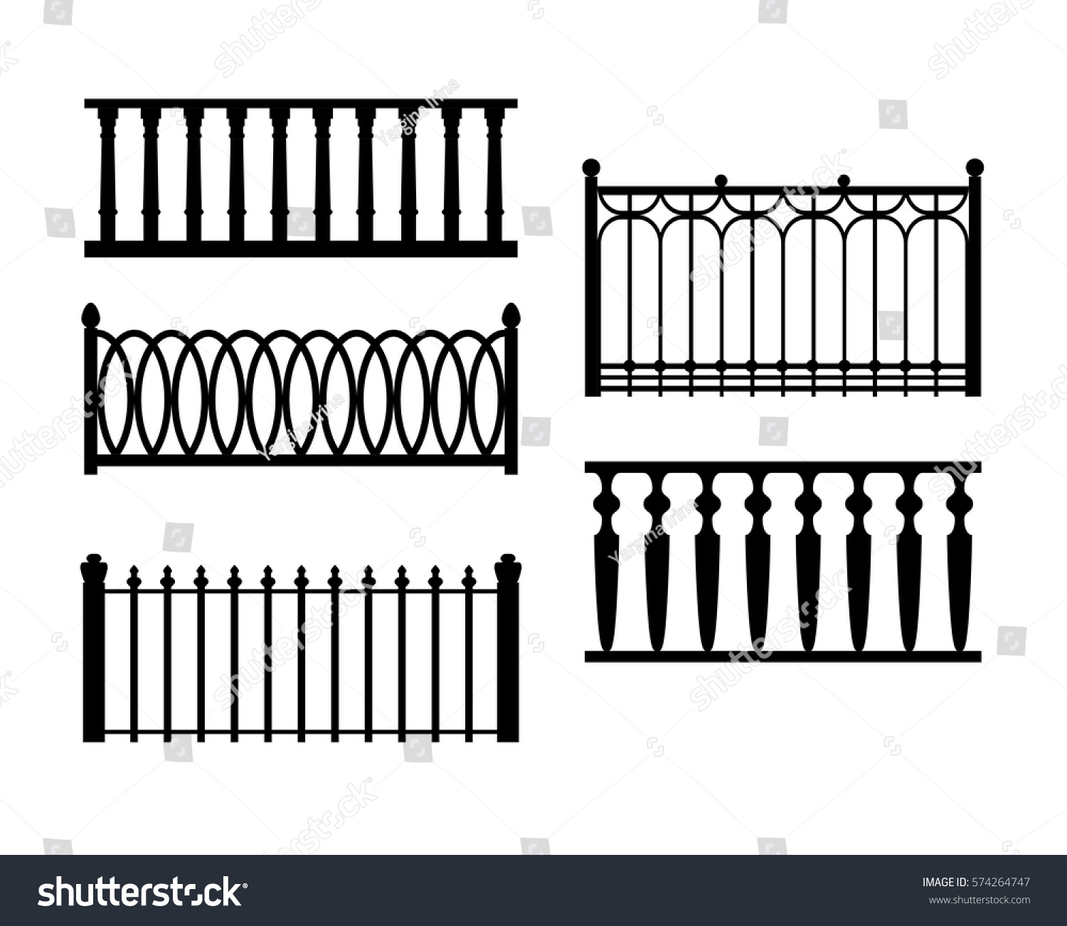 Fence Silhouettes Stock Vector 574264747 - Shutterstock