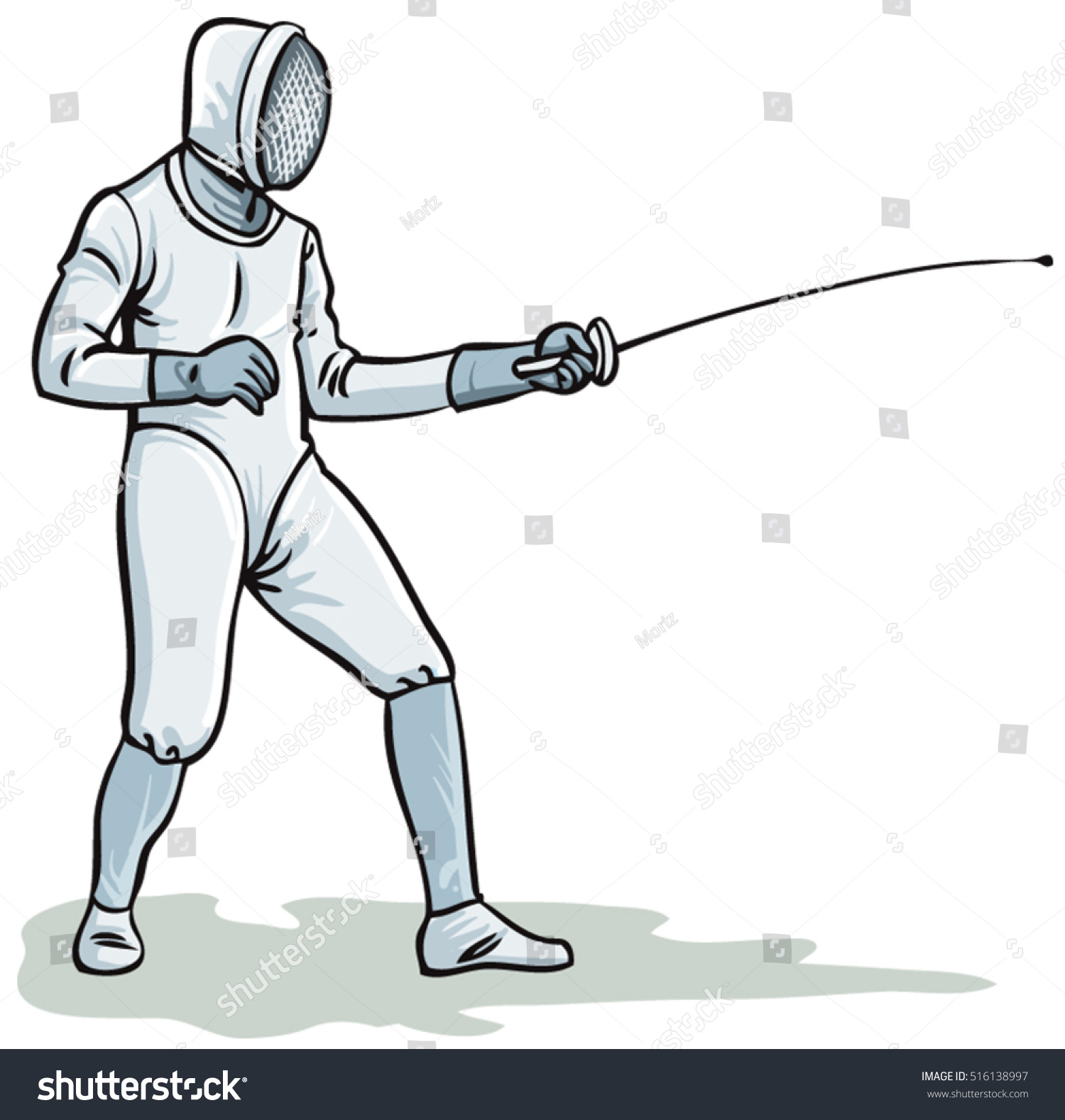 Fencing Player Stock Vector 516138997 - Shutterstock