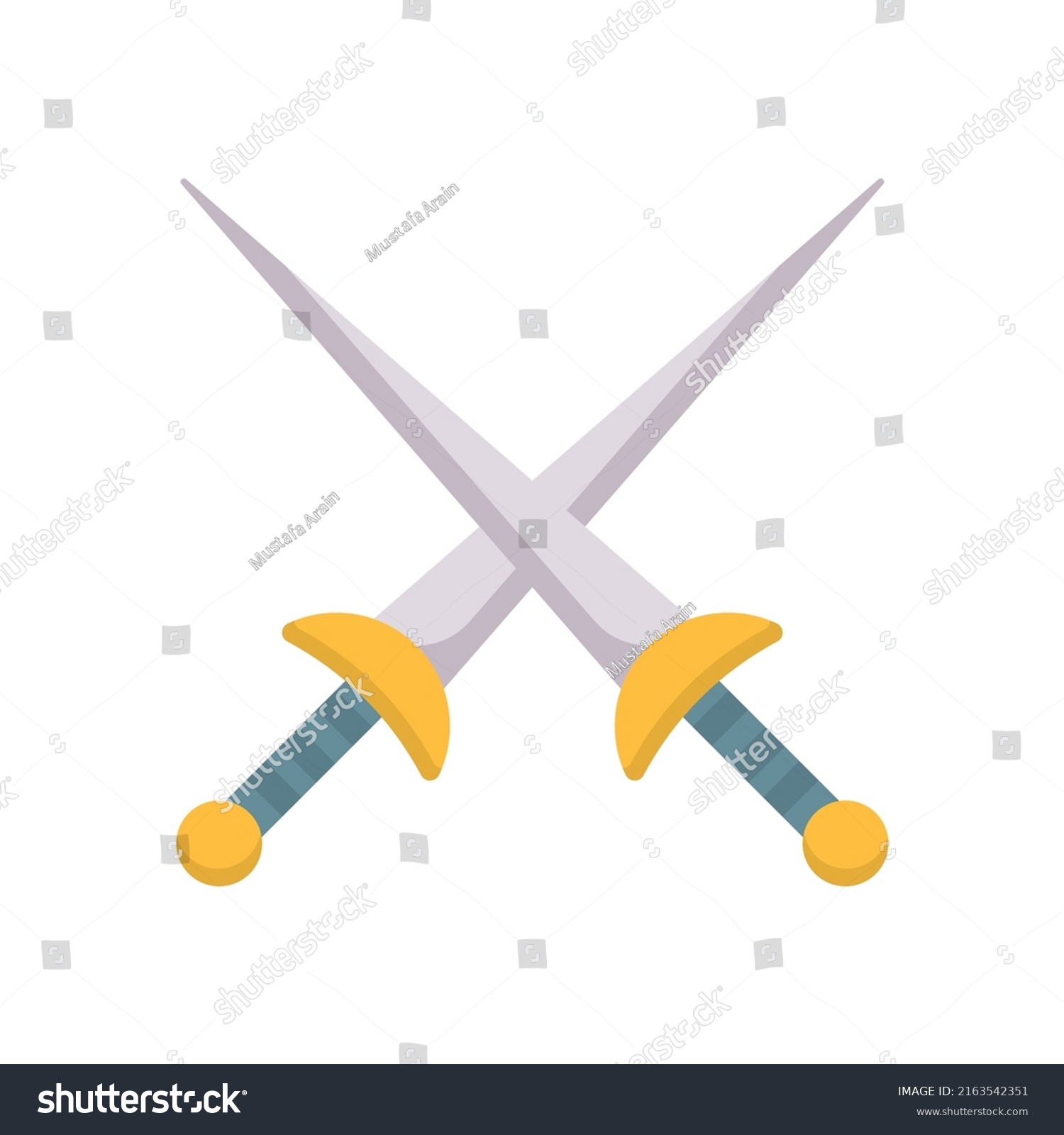 Fencing Swords Vector Flat Icon Web Stock Vector (Royalty Free ...