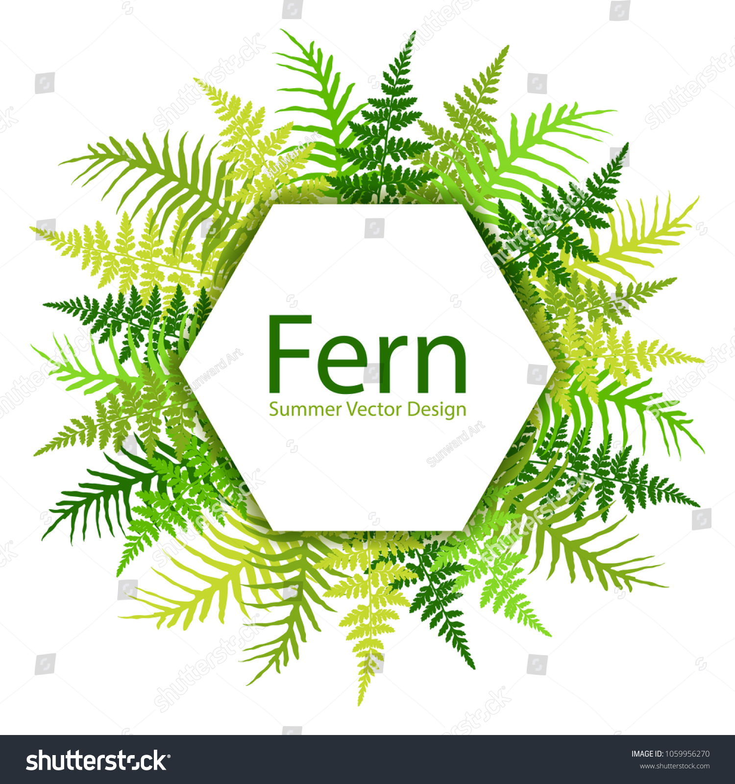 Fern Frond Tropical Leaves Frame Vector Stock Vector Royalty Free 1059956270 Shutterstock 3042