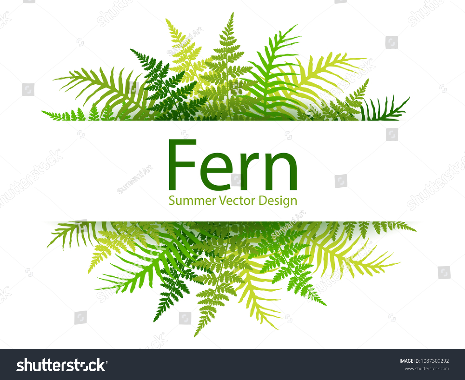 Fern Frond Tropical Leaves Frame Vector Stock Vector Royalty Free 1087309292 5048