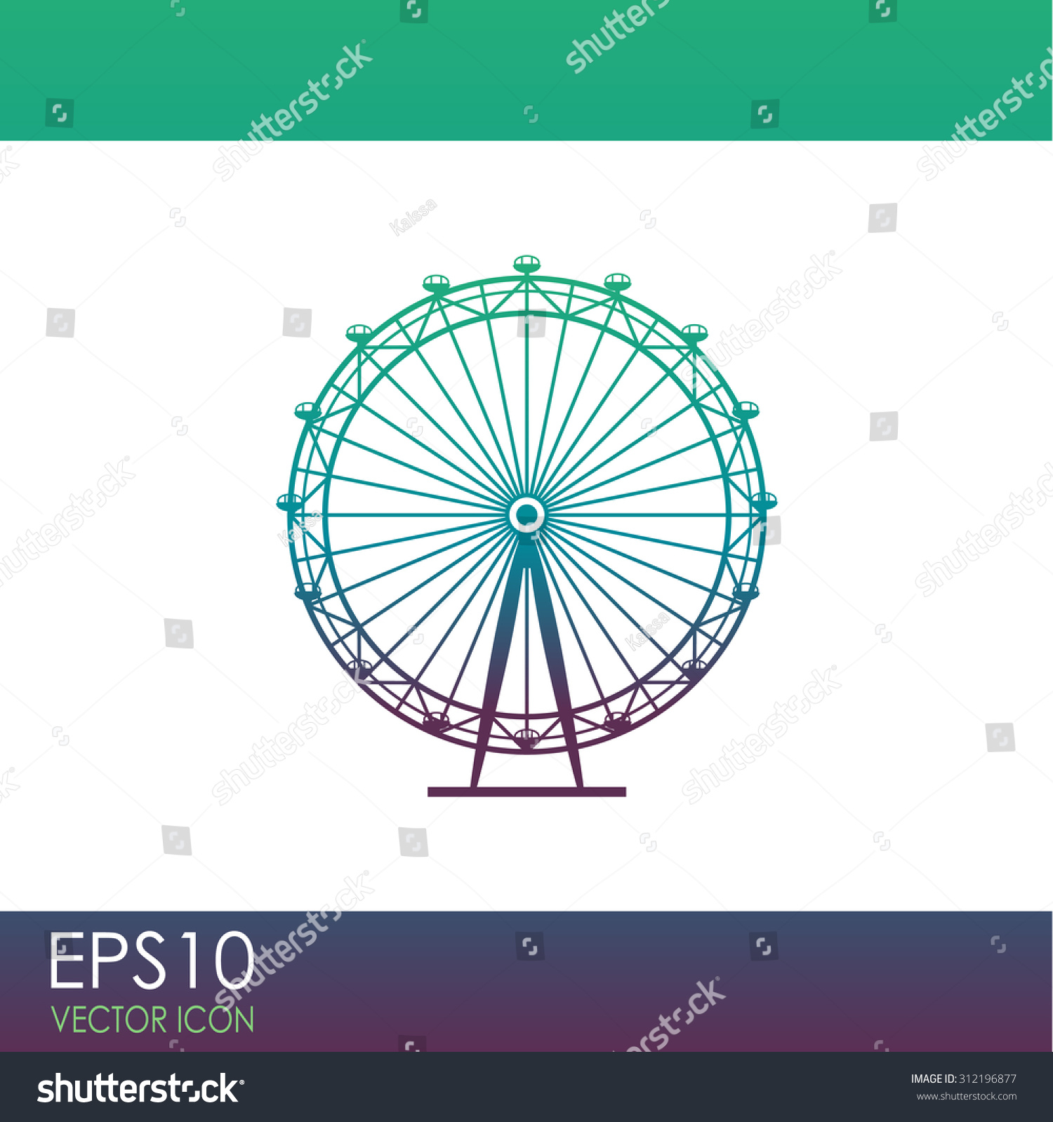 Ferris Wheel Vector Icon Stock Vector 312196877 - Shutterstock