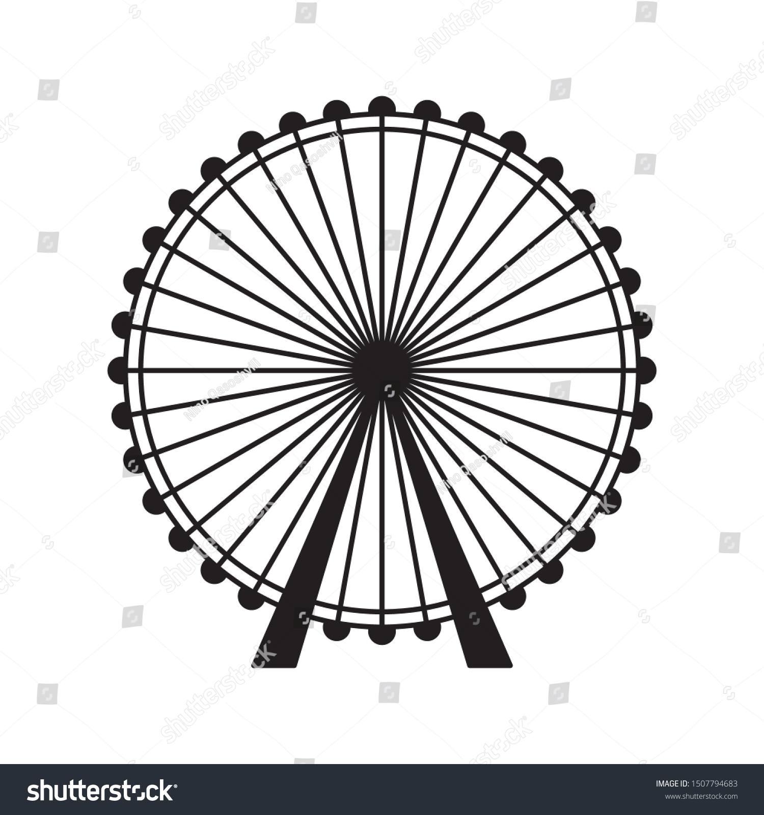 Ferris Wheel Vector Icon Ferris Wheel Stock Vector (Royalty Free ...