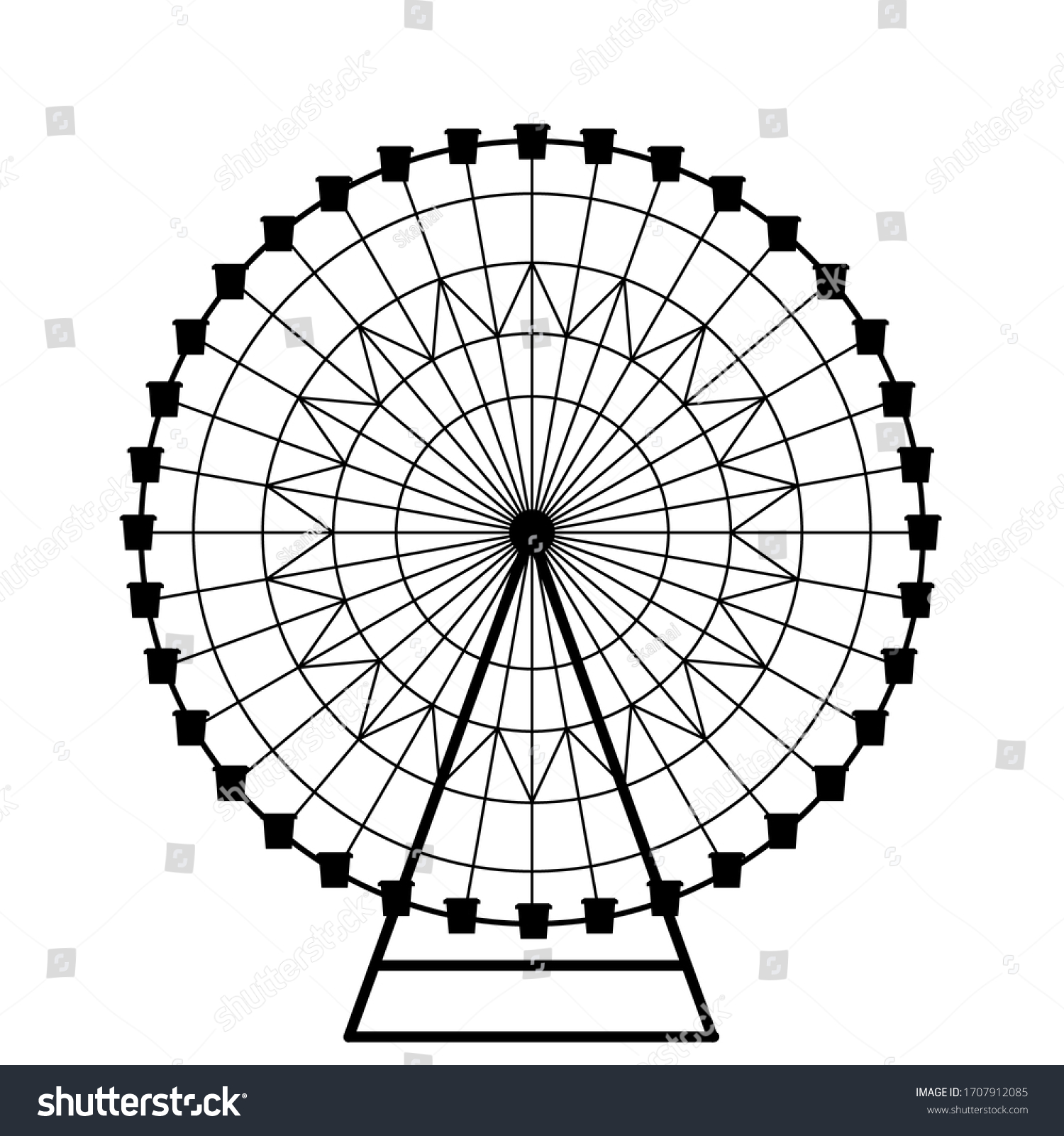 Ferris Wheel Vector Isolated On White Stock Vector (Royalty Free ...