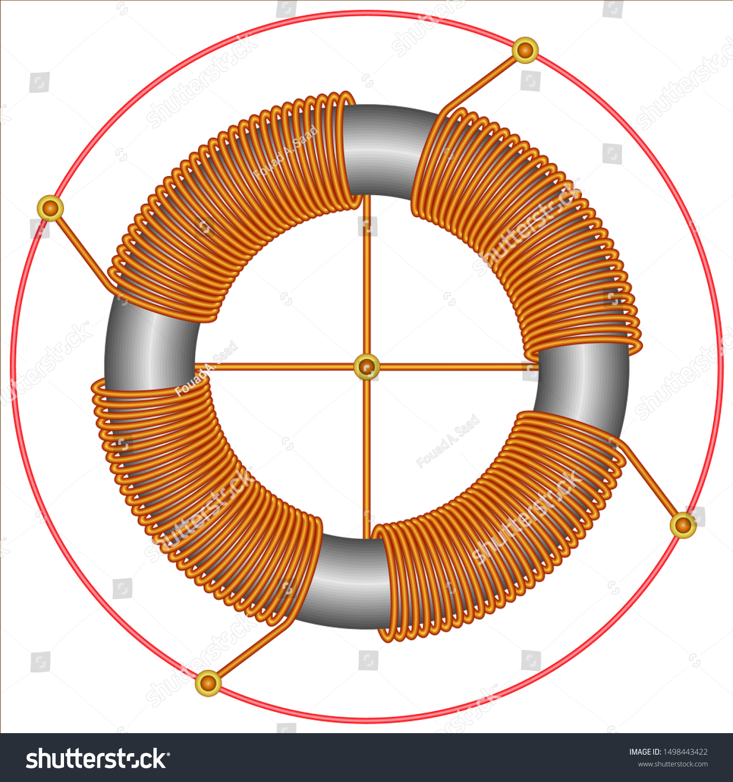 Vektor Stok Ferrite Core Toroidal Inductors Transformers (Tanpa Royalti ...