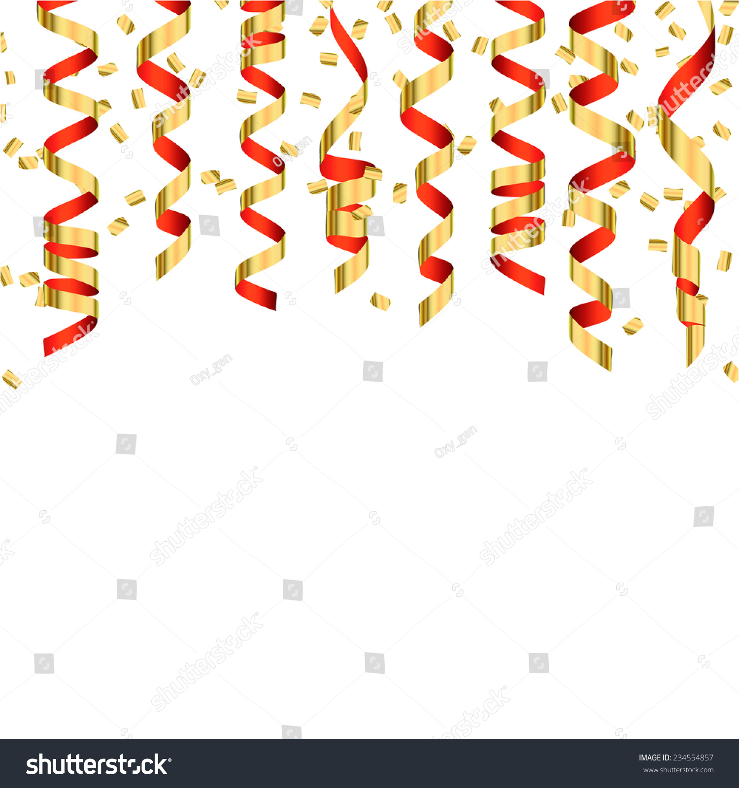 Festive Background Gold Red Shiny Streamers Stock Vector 234554857 Shutterstock 2134