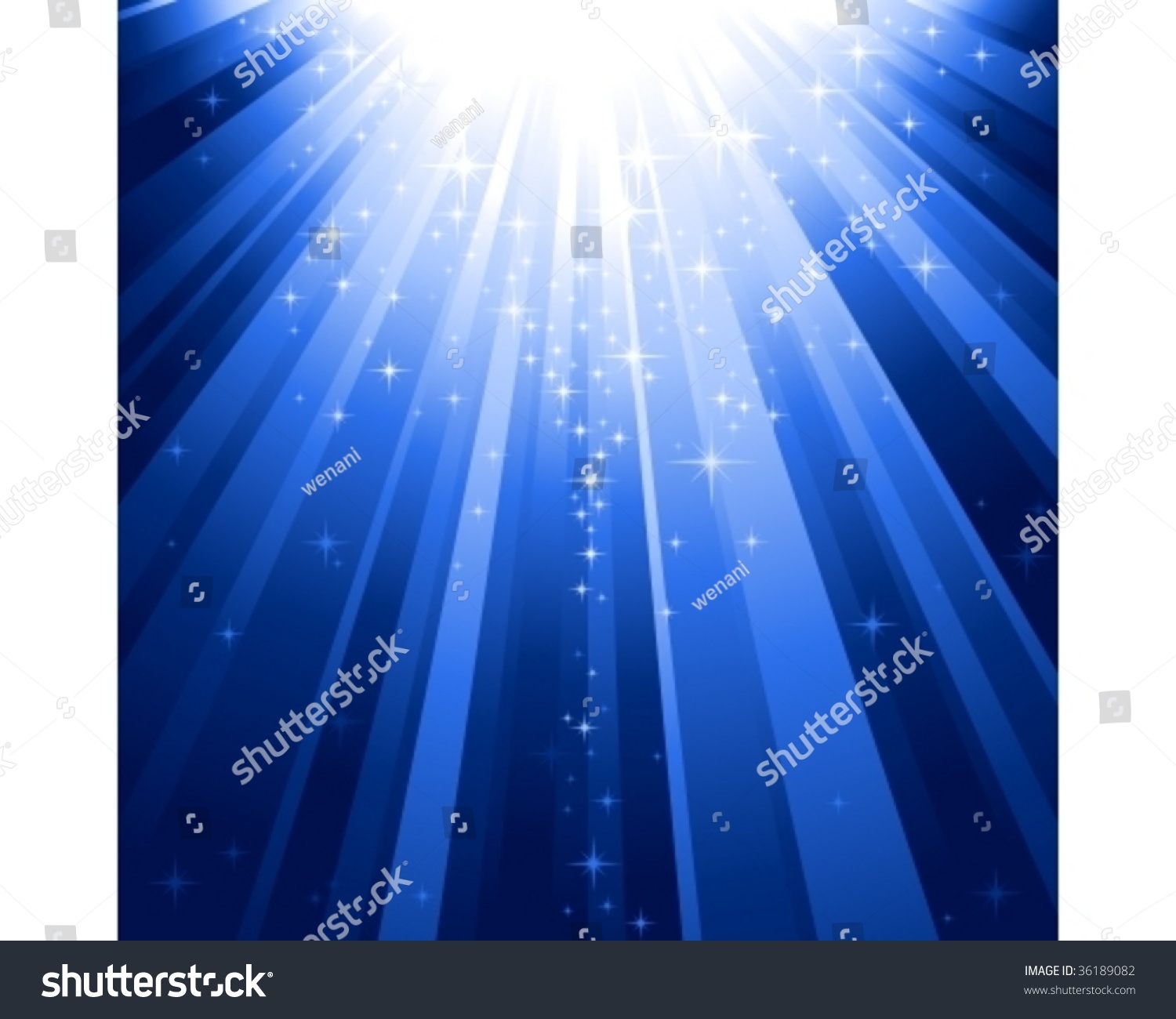 Festive Blue Square Abstract Background With Stars Descending On Rays ...