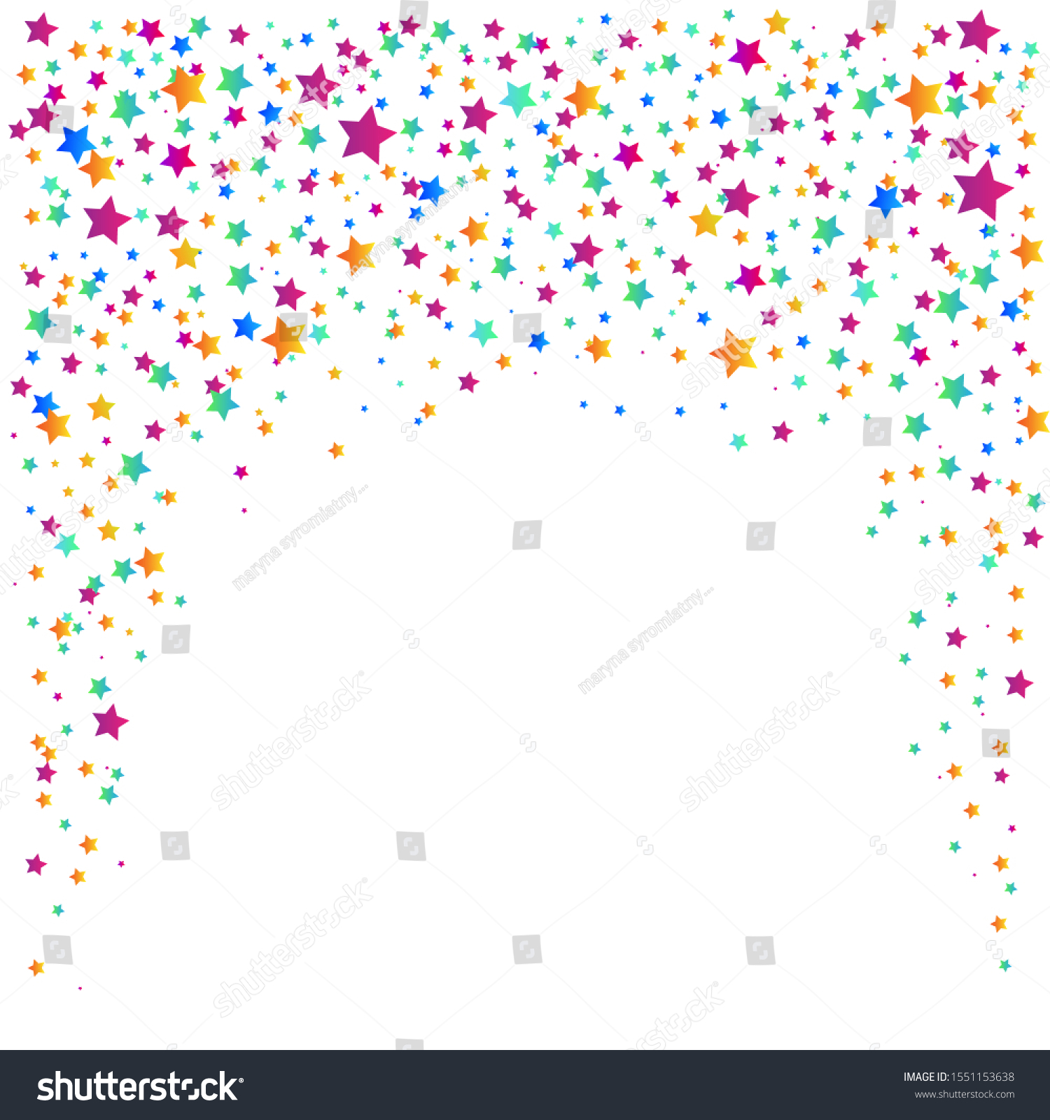 Festive Colorful Star Confetti Background Ecstatic Stock Vector ...