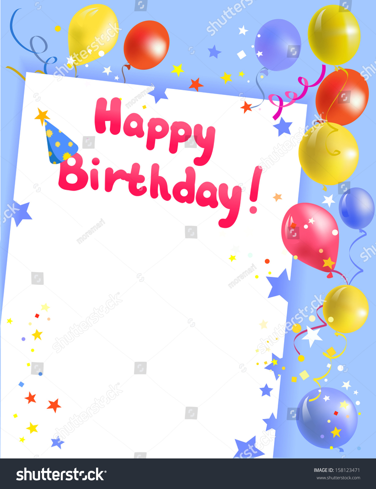 Festive Frame With Happy Birthday. Vector Illustration - 158123471 ...