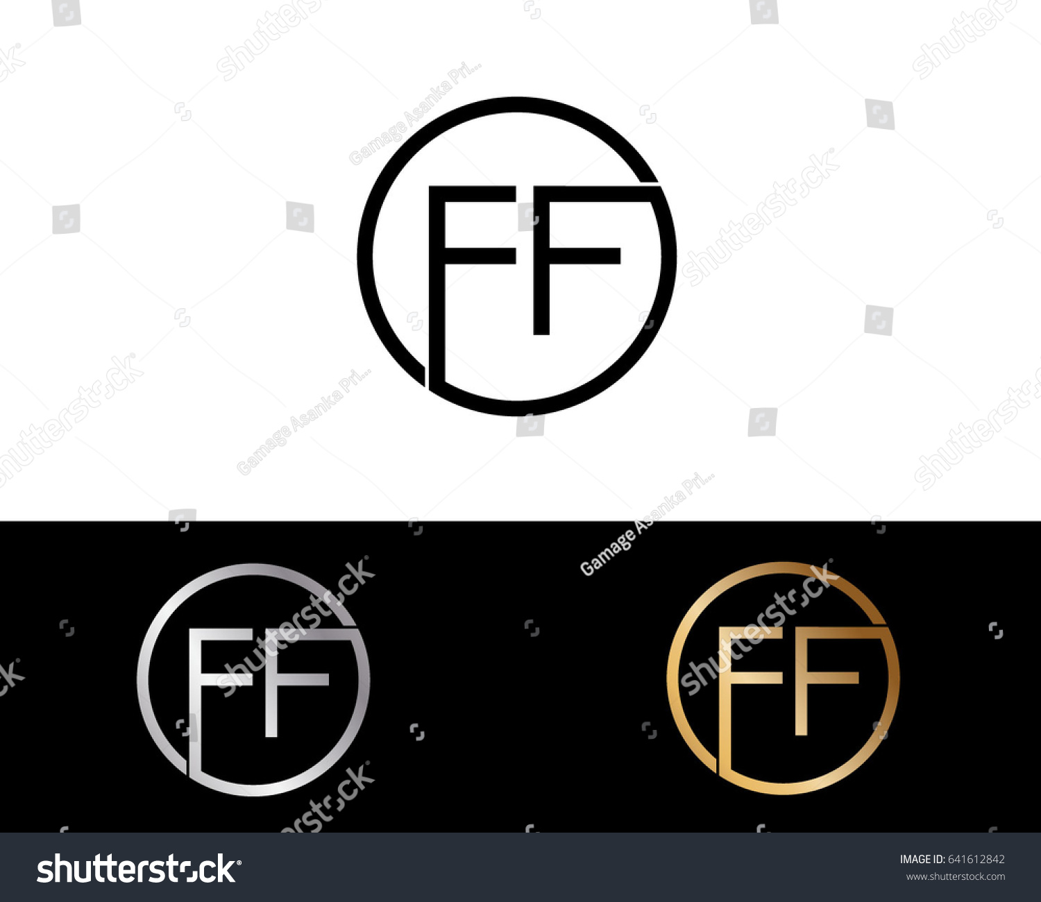 Ff Logo Letter Design Vector Red Stock Vector Royalty Free