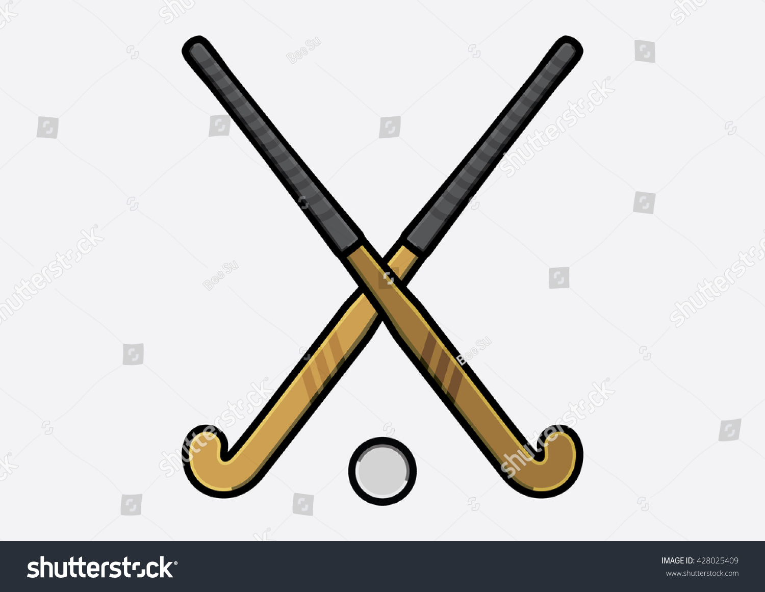 Field Hockey Sticks Crossed Stock Vector 428025409 - Shutterstock