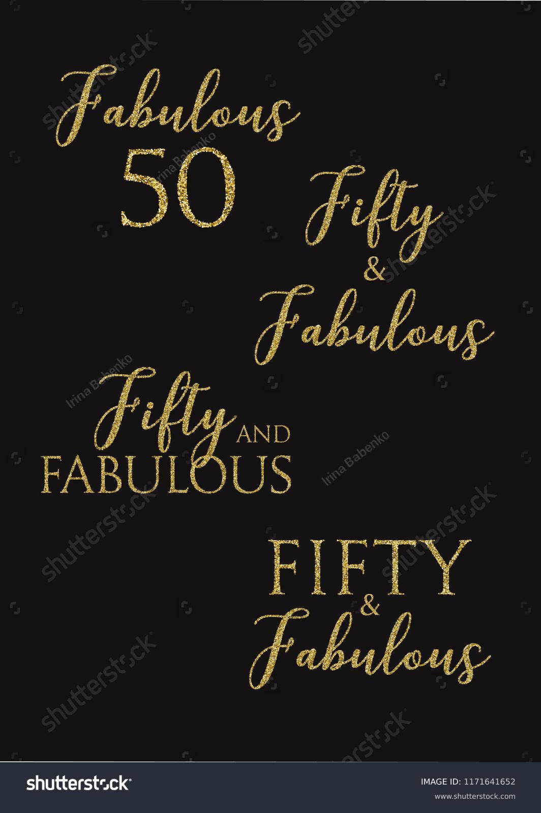 SVG of Fifty and Fabulous birthday party vector  golden glitter quotes. svg