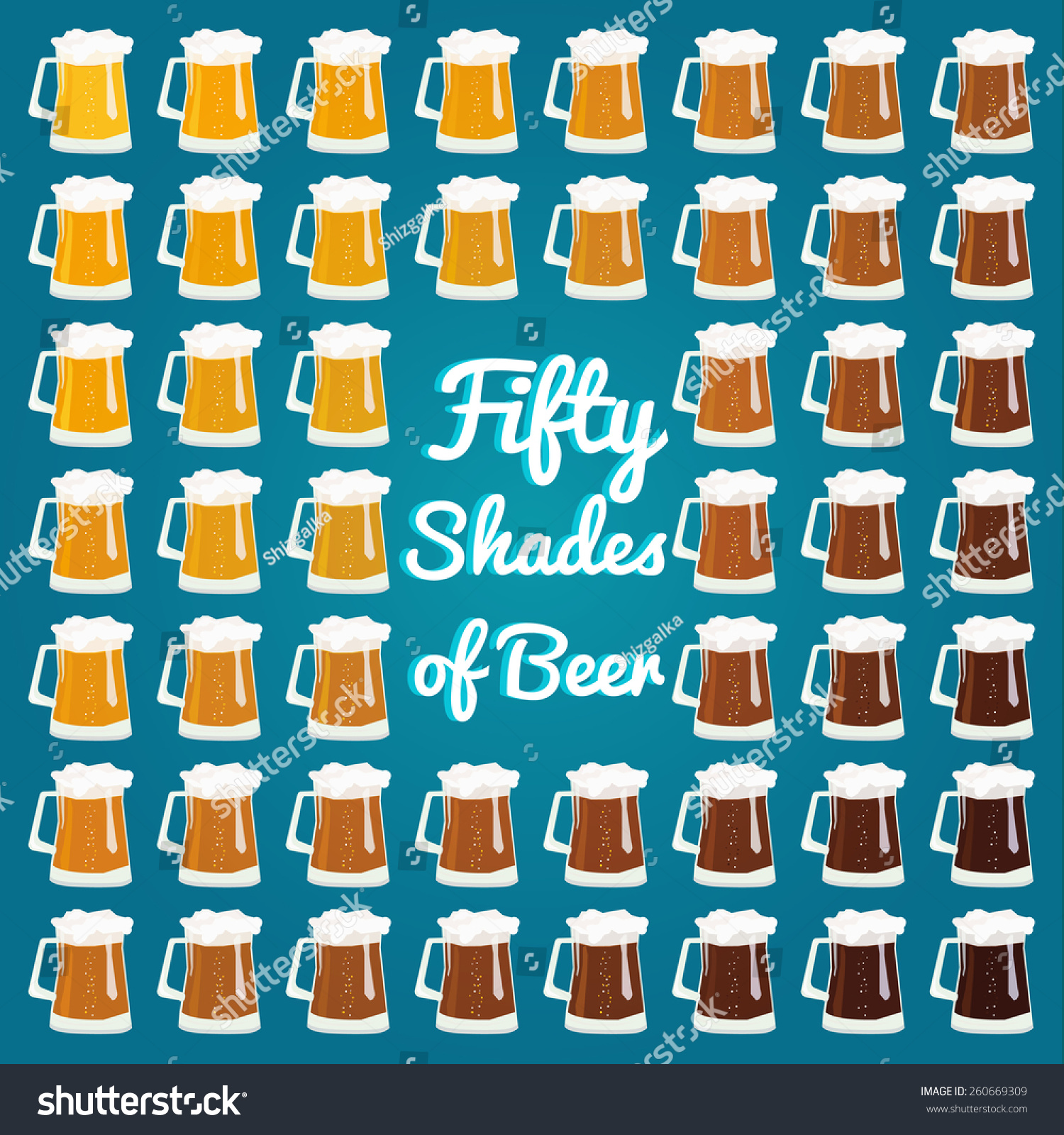 Fifty Shades Beer Poster Vector Illustration Stock Vector Royalty Free