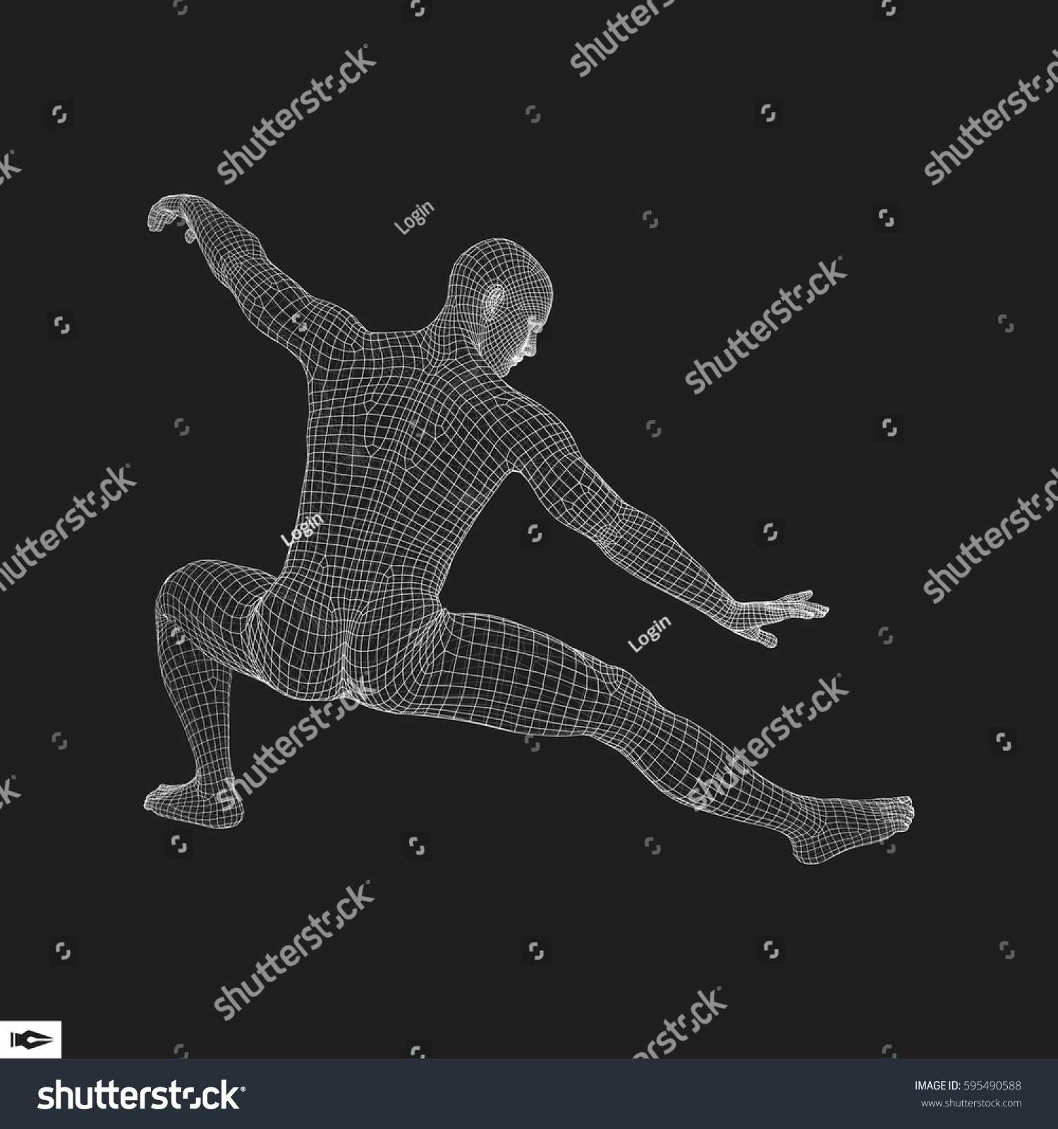 Download Fighter 3d Model Man Human Body Stock Vector 595490588 ...