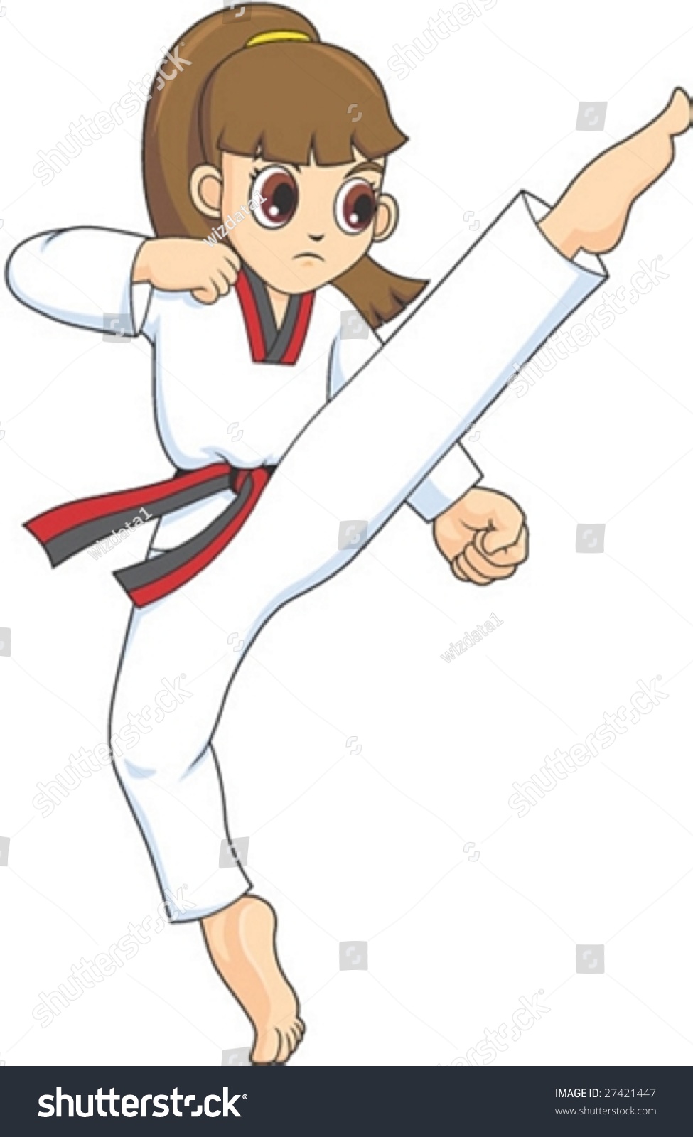 Fighting Girl Stock Vector 27421447 - Shutterstock