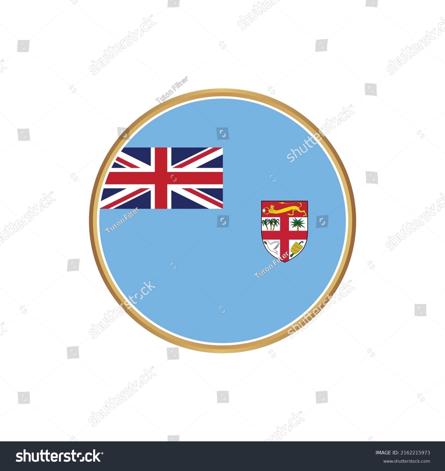 Fiji Flag Circle Frame National Flag Stock Vector (Royalty Free ...