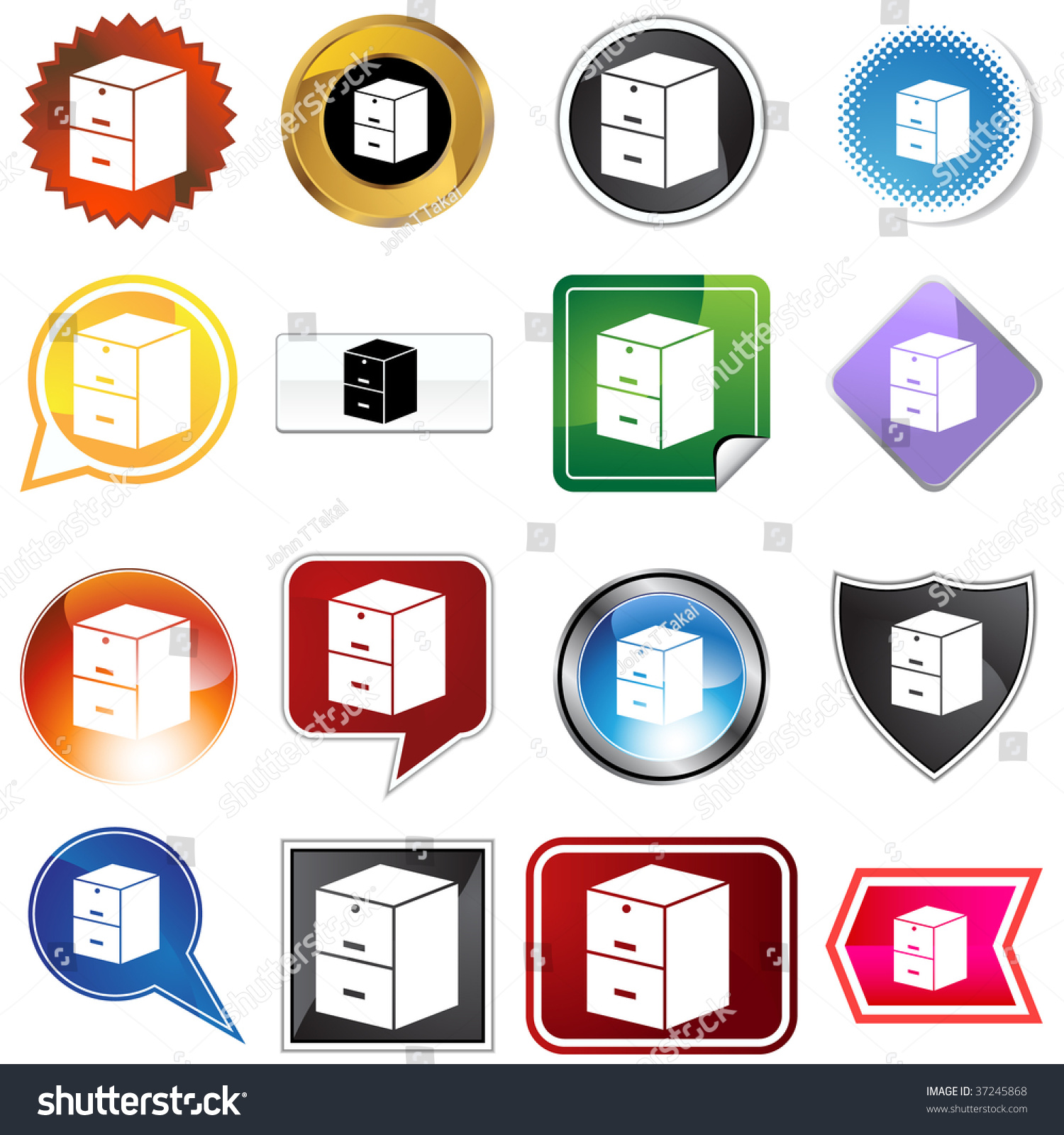 File Cabinet Icon Variety Set Stock Vector 37245868 - Shutterstock