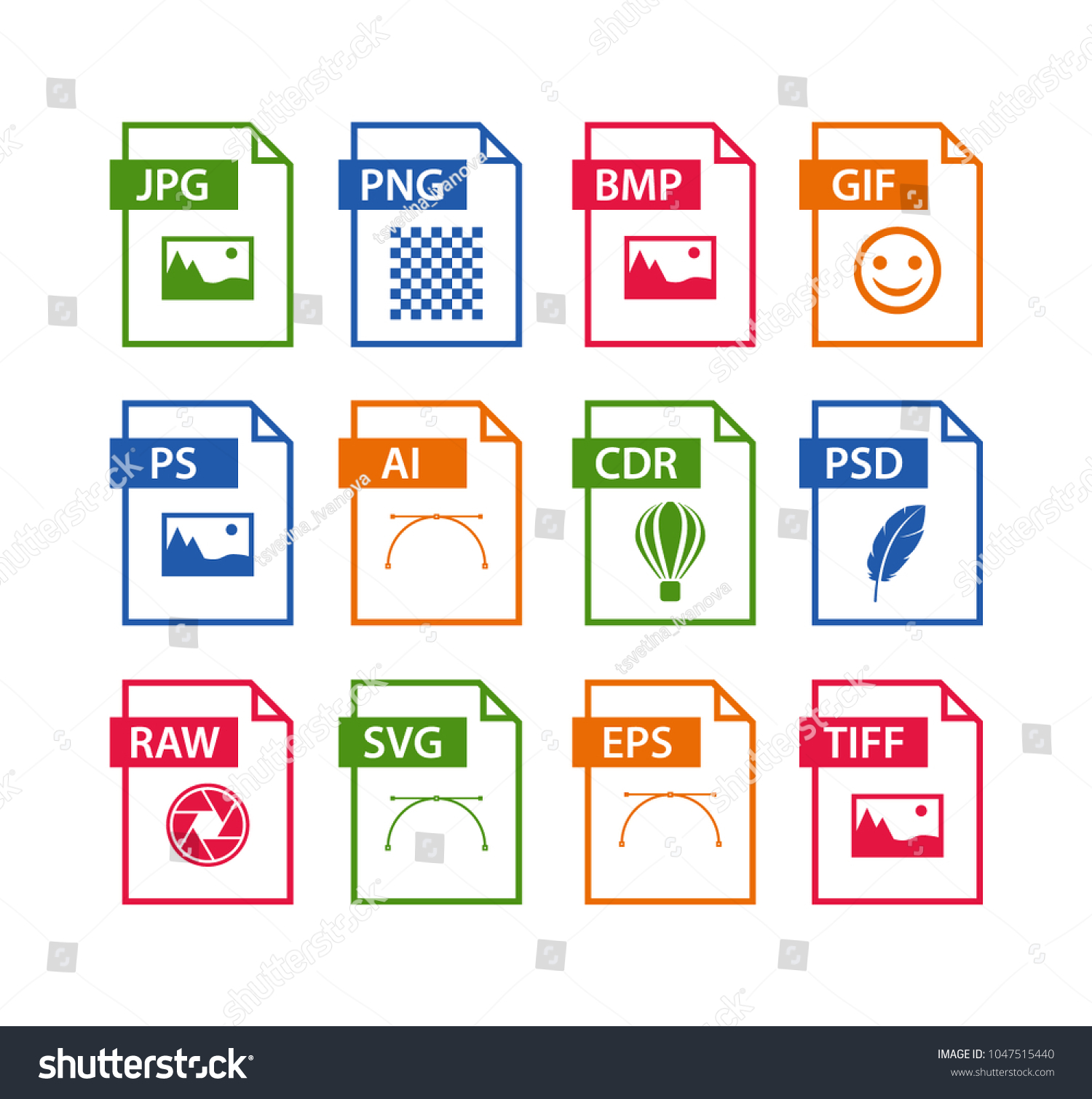 SVG of file format icon set. images file type icons. pictures file format icons svg