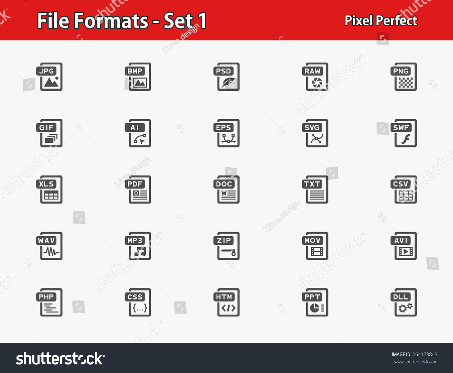 SVG of File Formats Icons. Professional, pixel perfect icons optimized for both large and small resolutions. EPS 8 format. svg