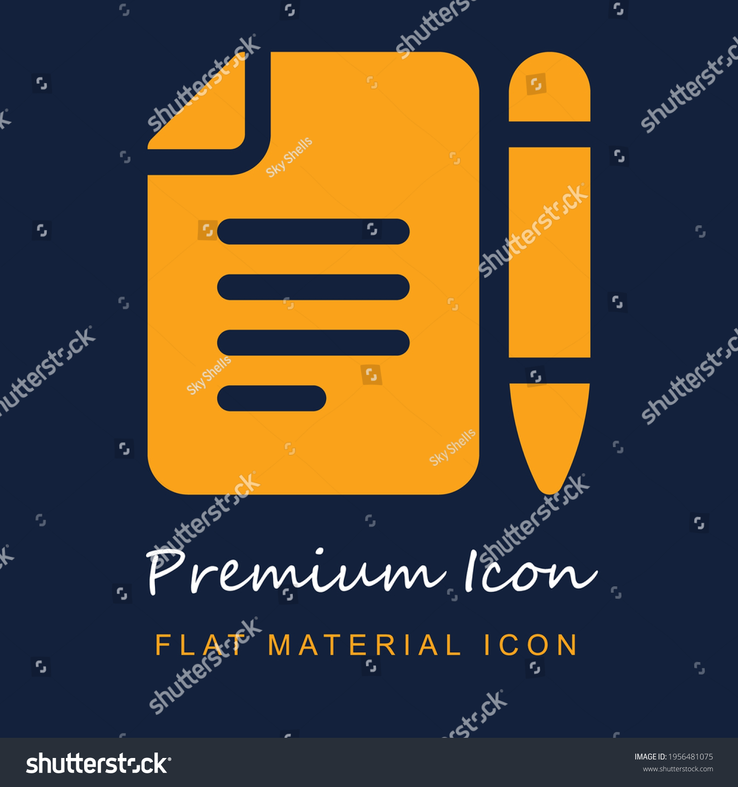 SVG of File premium material ui ux isolated vector icon in navy blue and orange colors svg