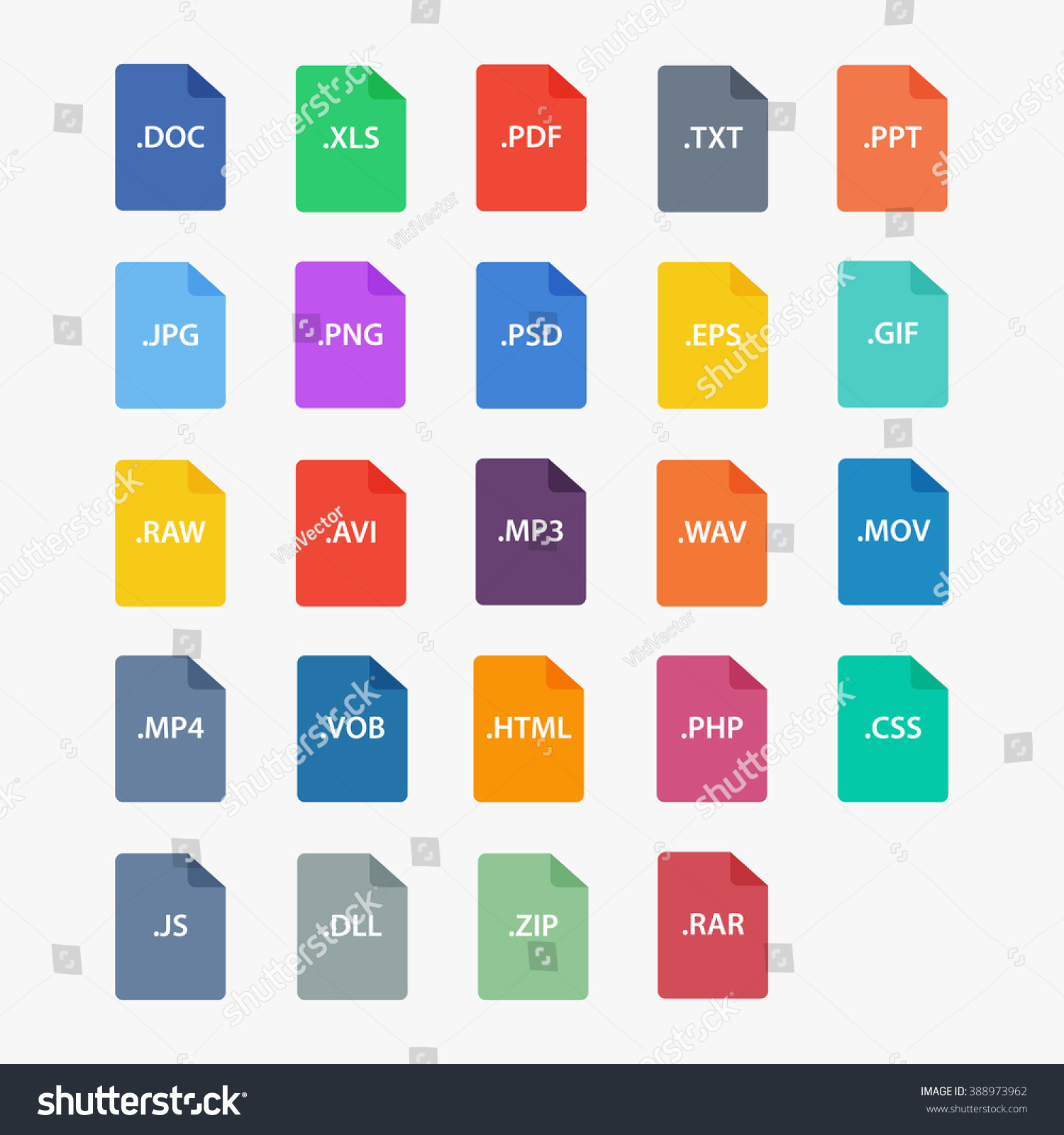 File Type Icon File Extensions Vector Stock Vector (Royalty Free ...